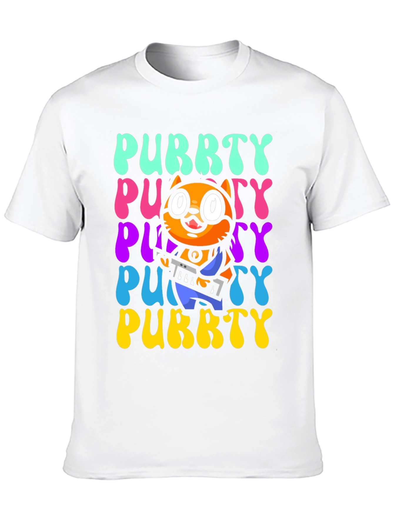 Purrty Cat Graphic Tee - Novelty Kitten Shirt