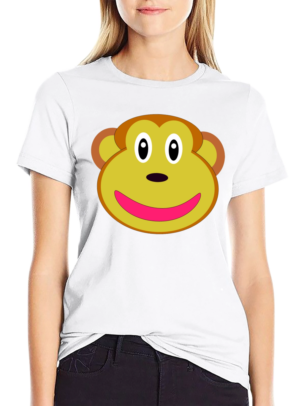 Monkey Face Graphic Tee - Novelty T-Shirt
