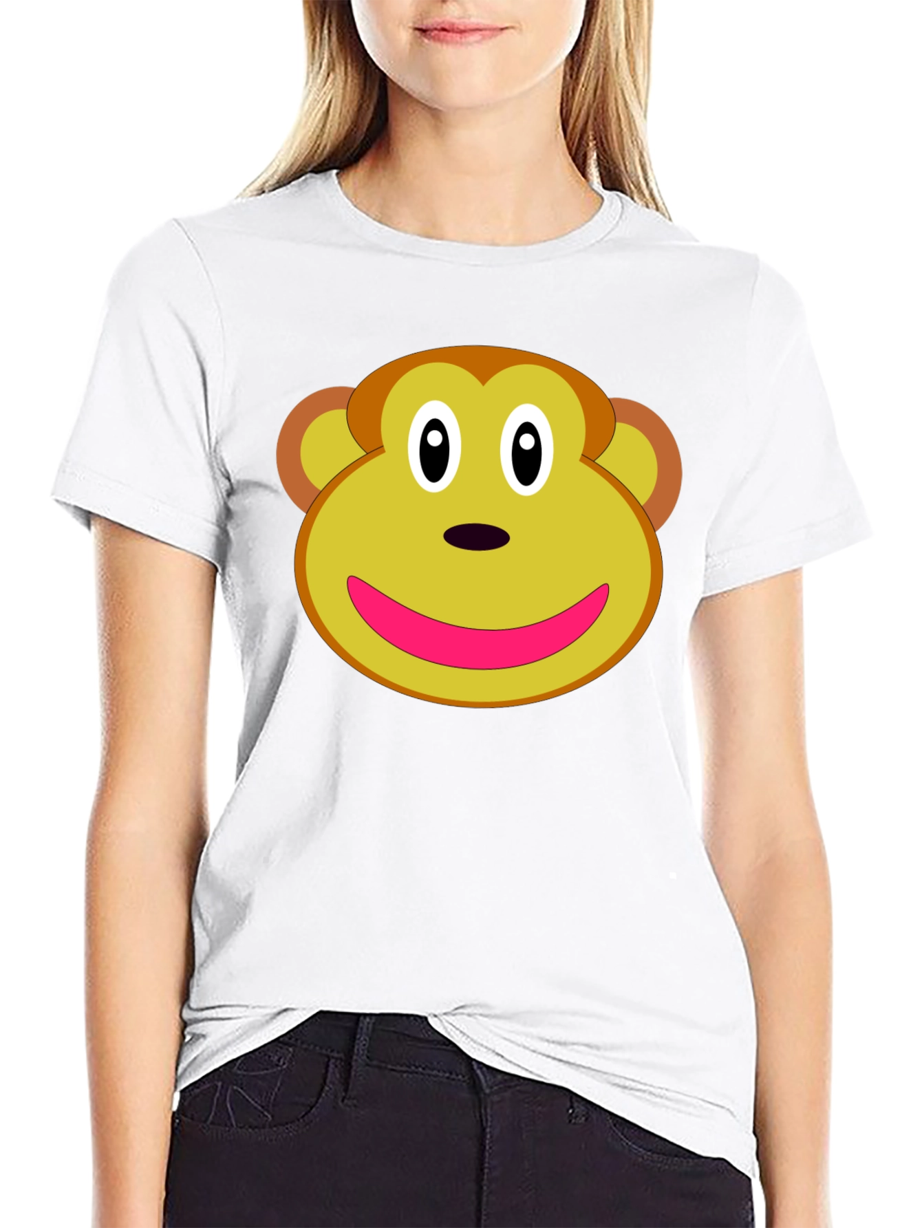 Monkey Face Graphic Tee - Novelty T-Shirt