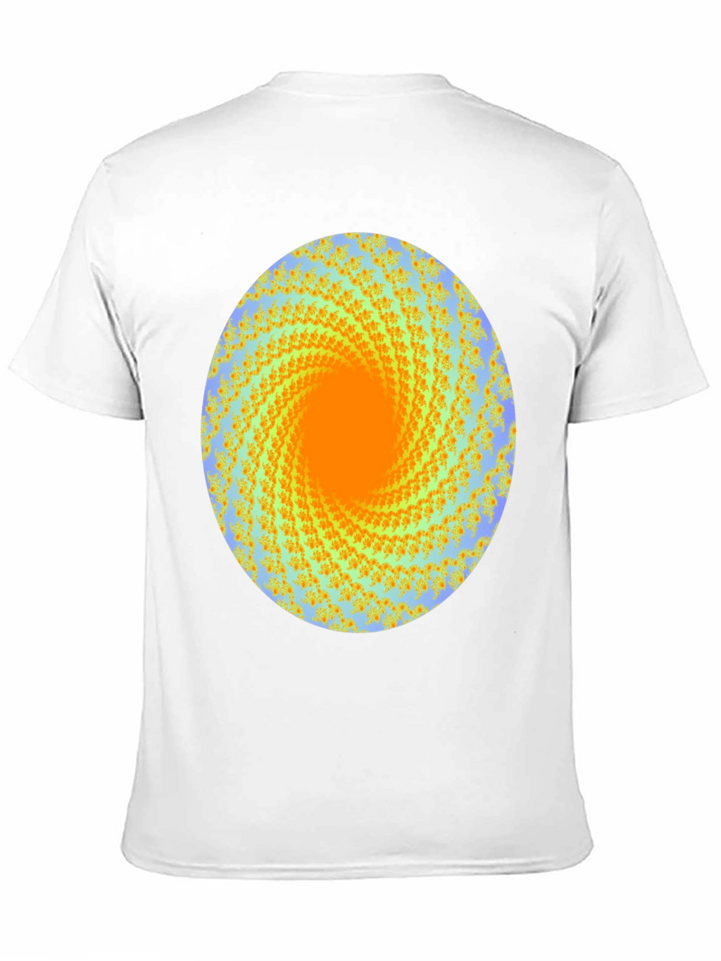Spiral Graphic Print Crew Neck Tee - Black