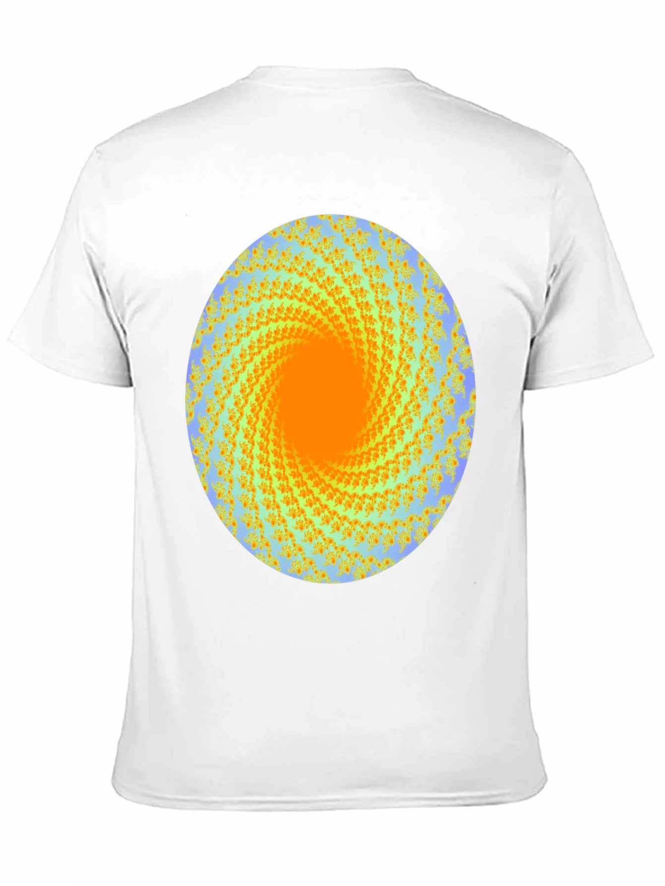Spiral Graphic Print Crew Neck Tee - Black