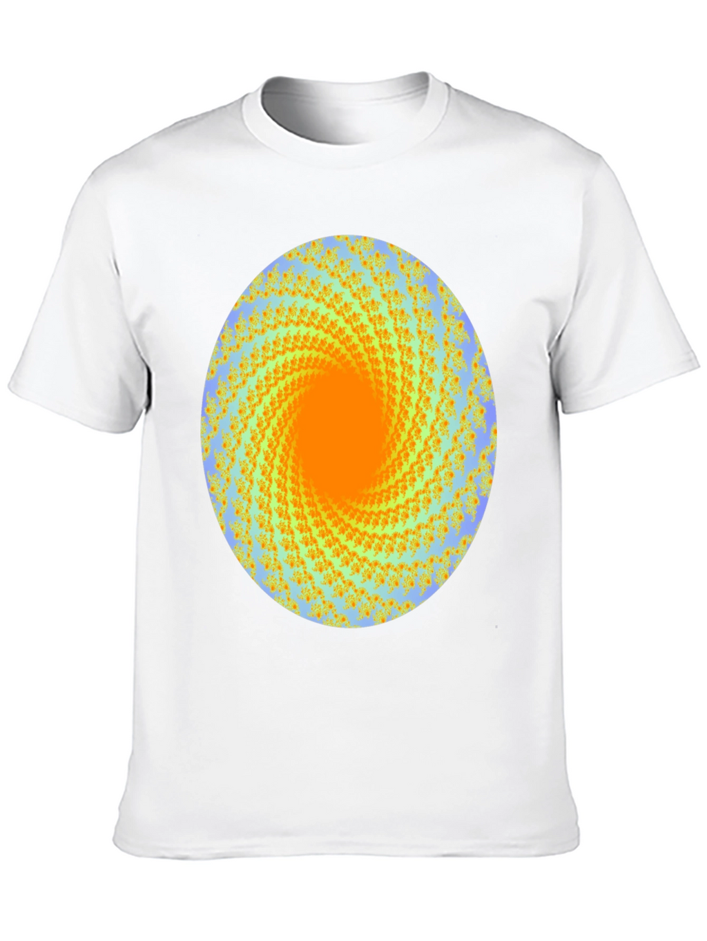 Spiral Graphic Print Crew Neck Tee - Black