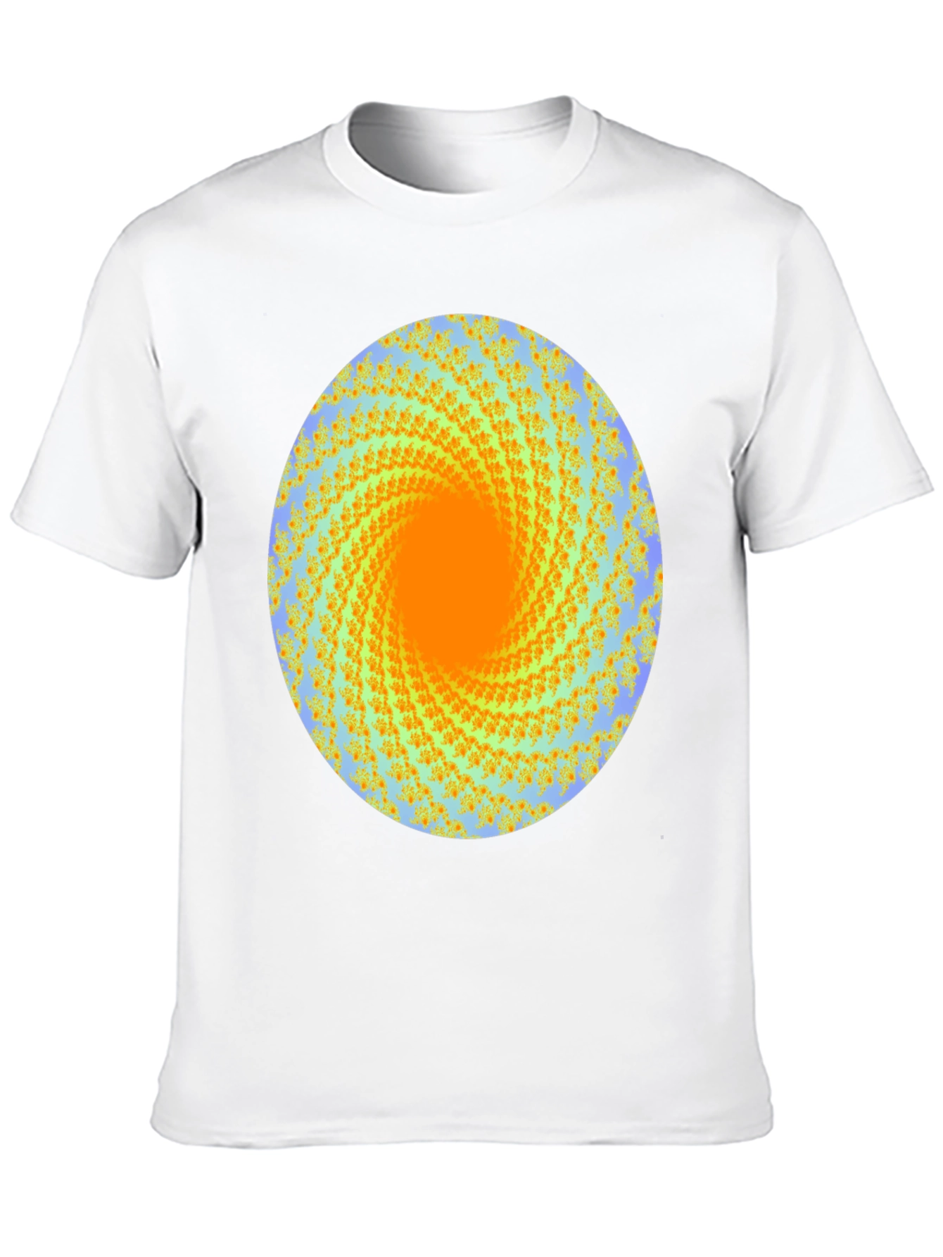 Spiral Graphic Print Crew Neck Tee - Black