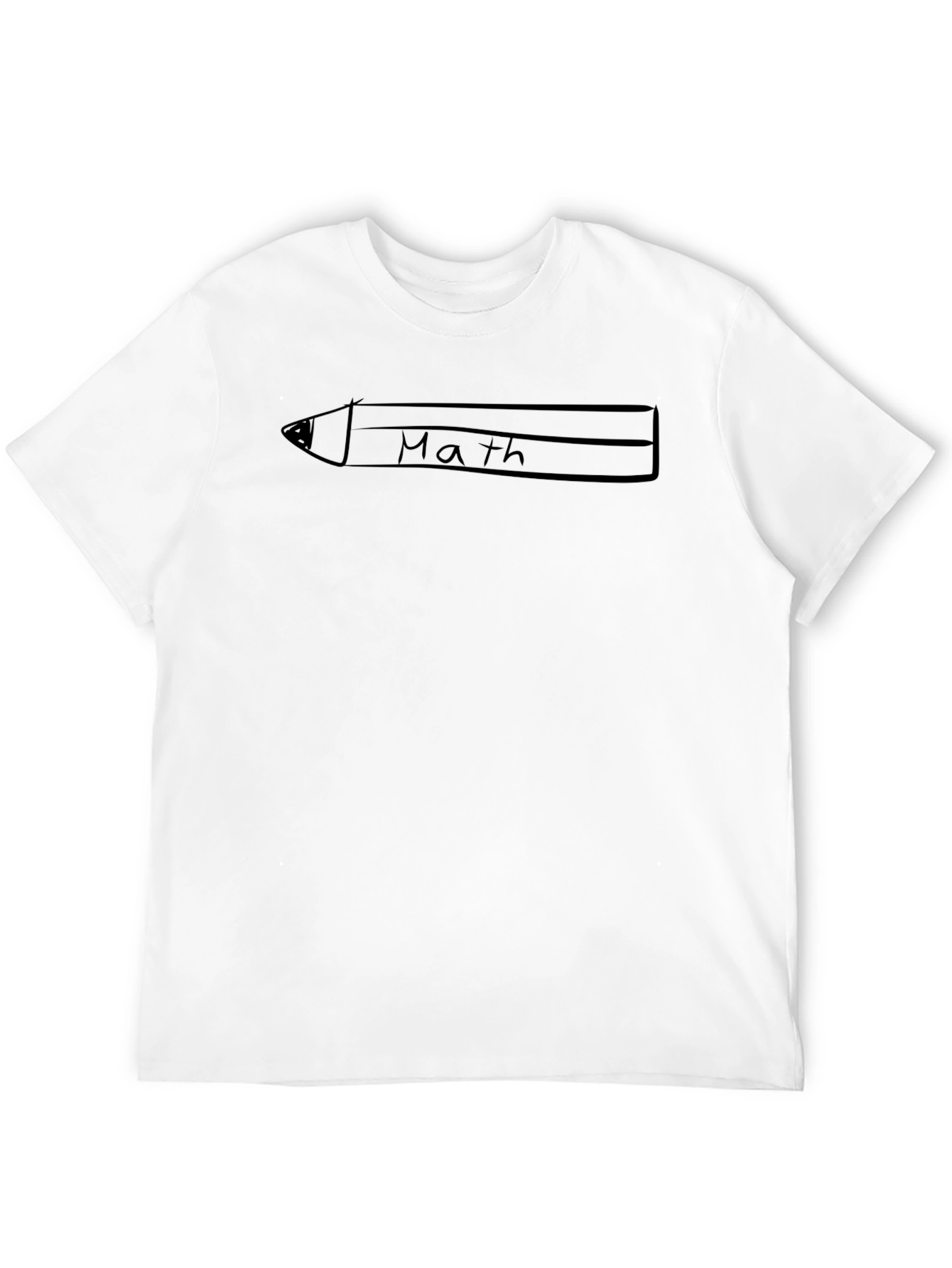 Math Pencil Graphic Tee - Black Cotton T-Shirt