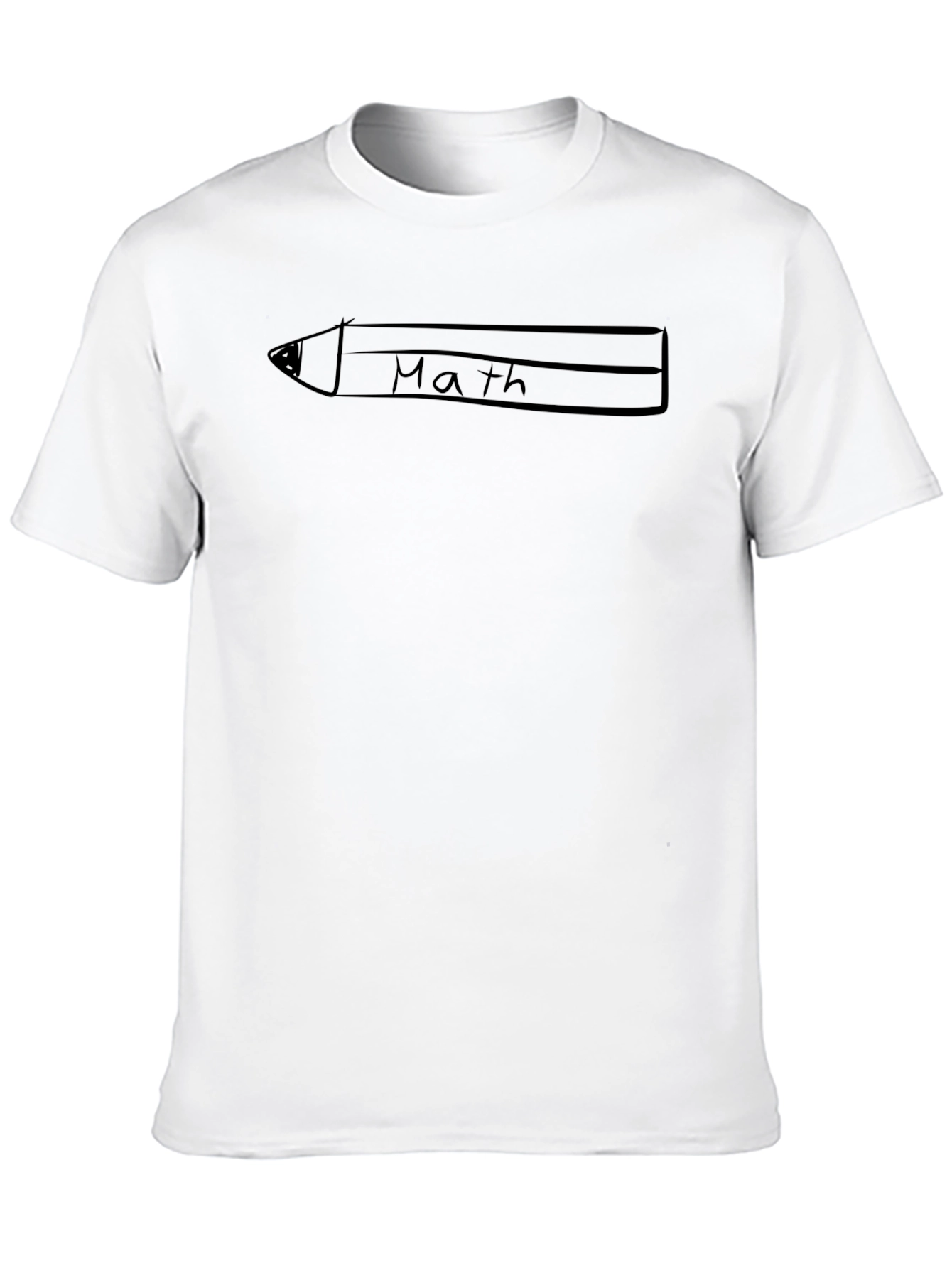 Math Pencil Graphic Tee - Black Cotton T-Shirt