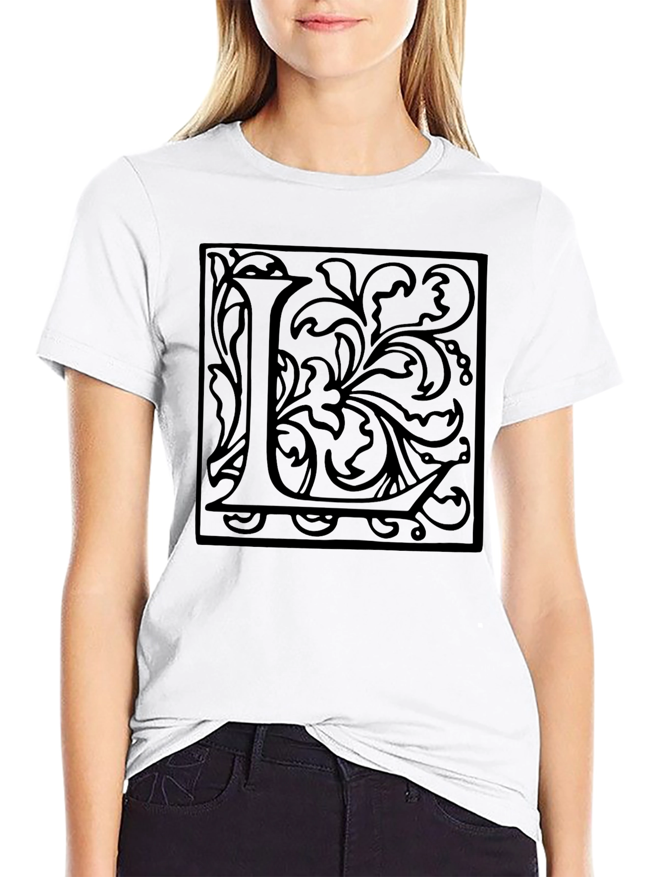 Monogram L Black Graphic Tee