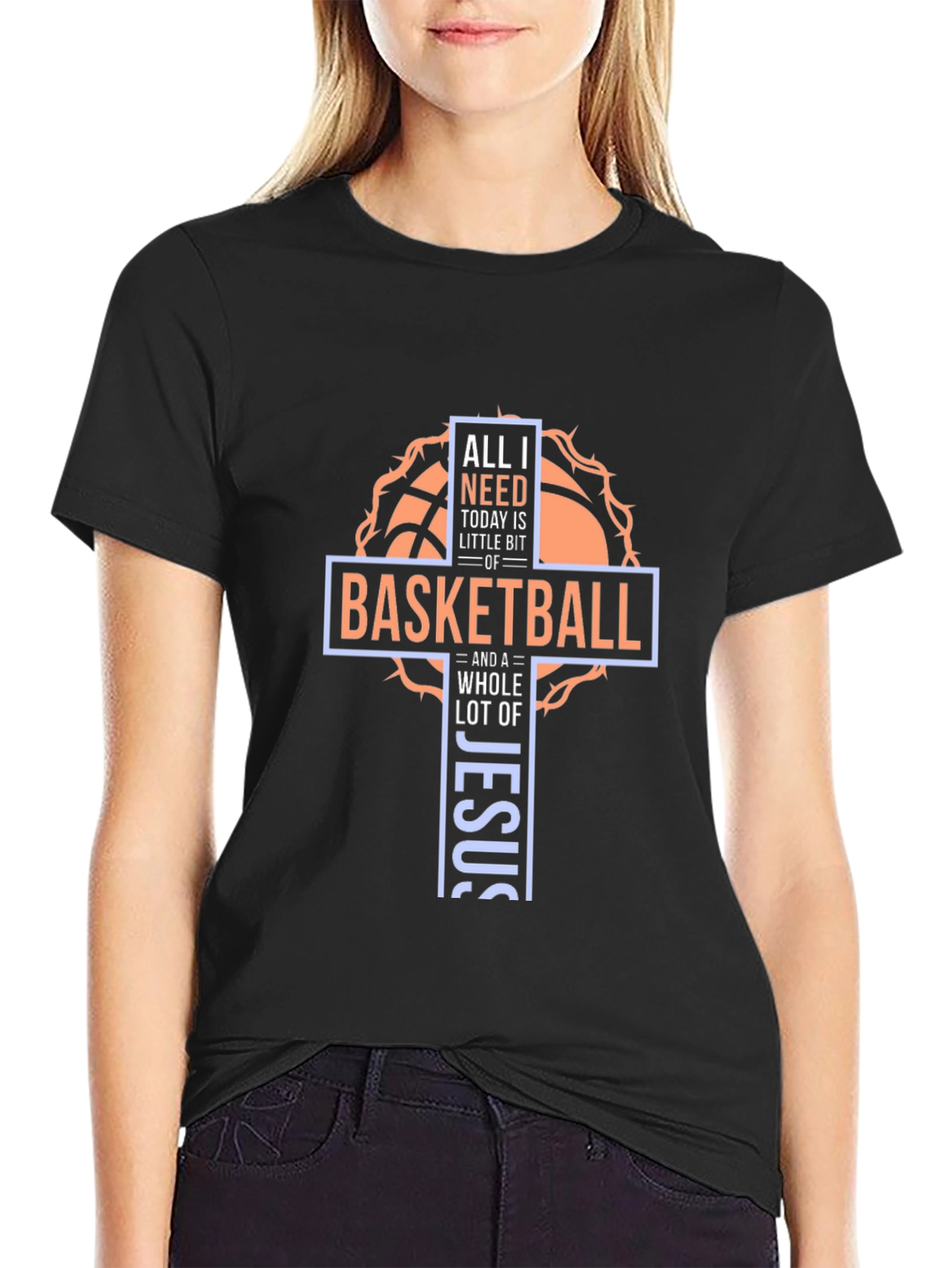 Basketball & Jesus Graphic T-Shirt - Christian Sports Tee