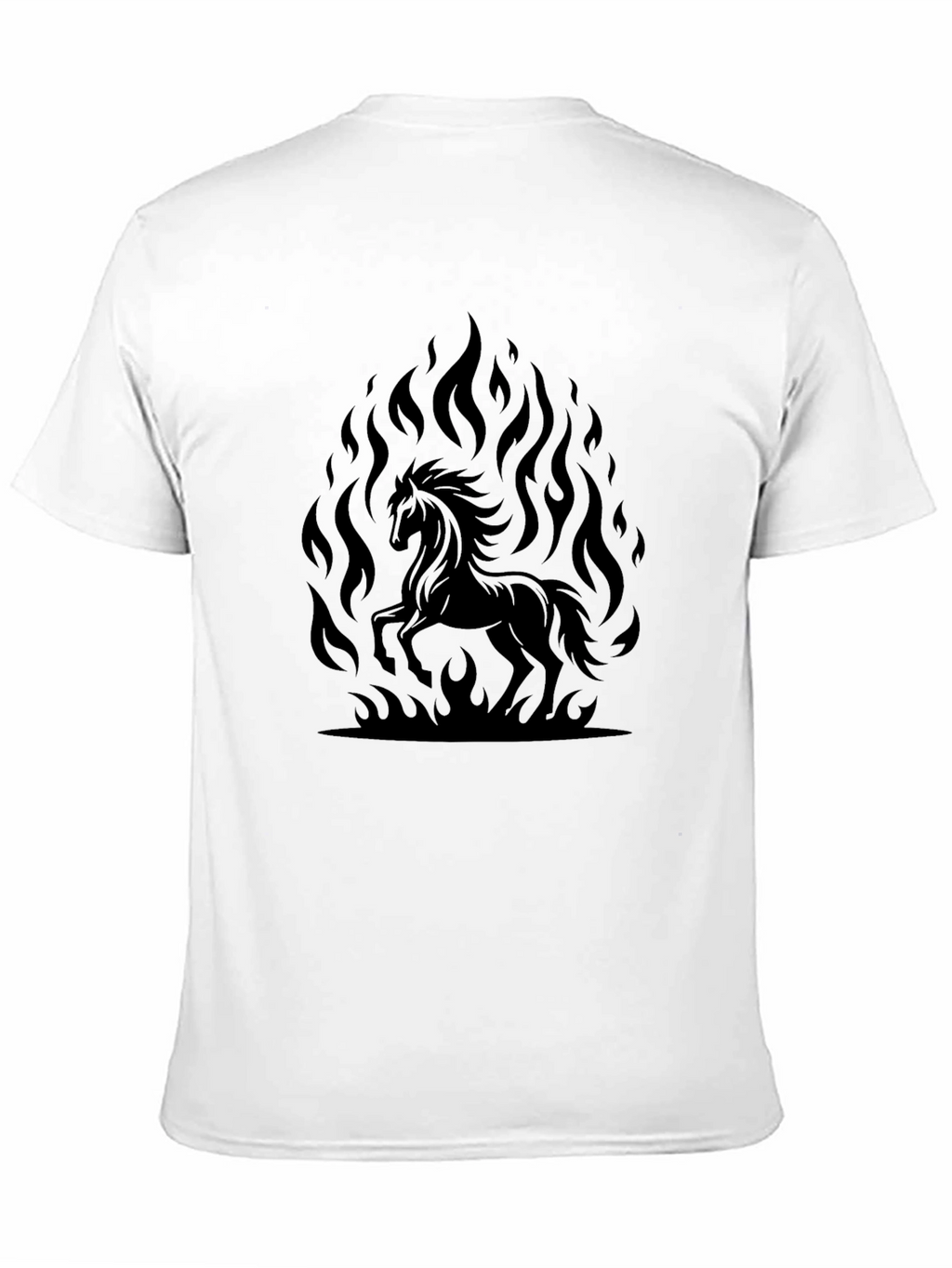Black Horse in Flames Graphic Tee