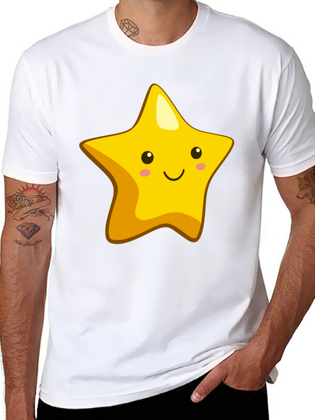 Cute Star Graphic Black T-Shirt