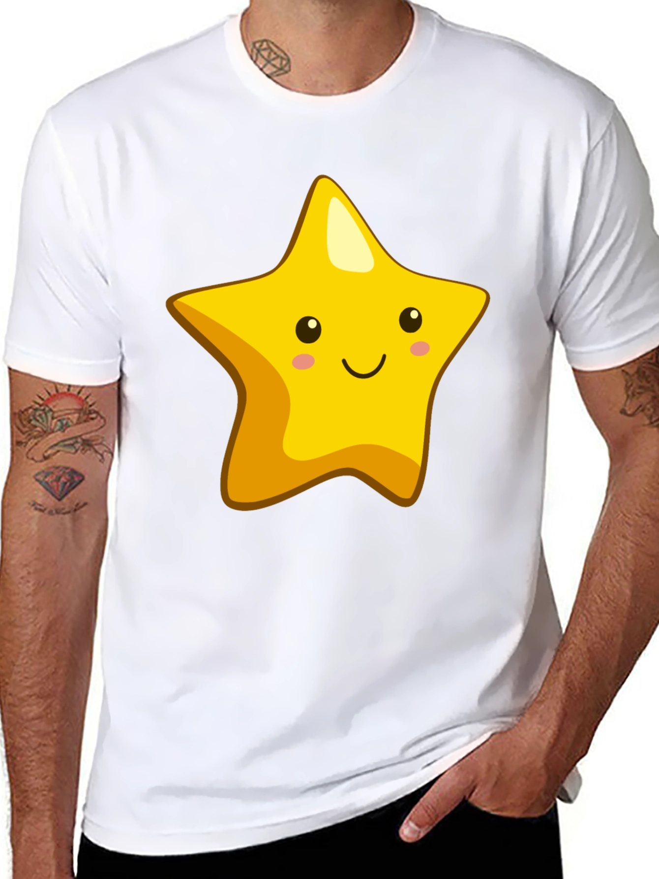 Cute Star Graphic Black T-Shirt