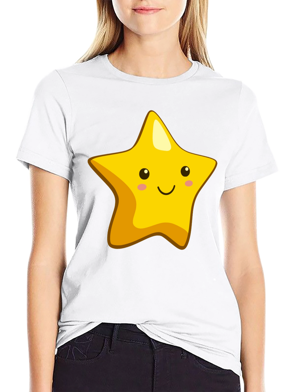 Cute Star Graphic Black T-Shirt
