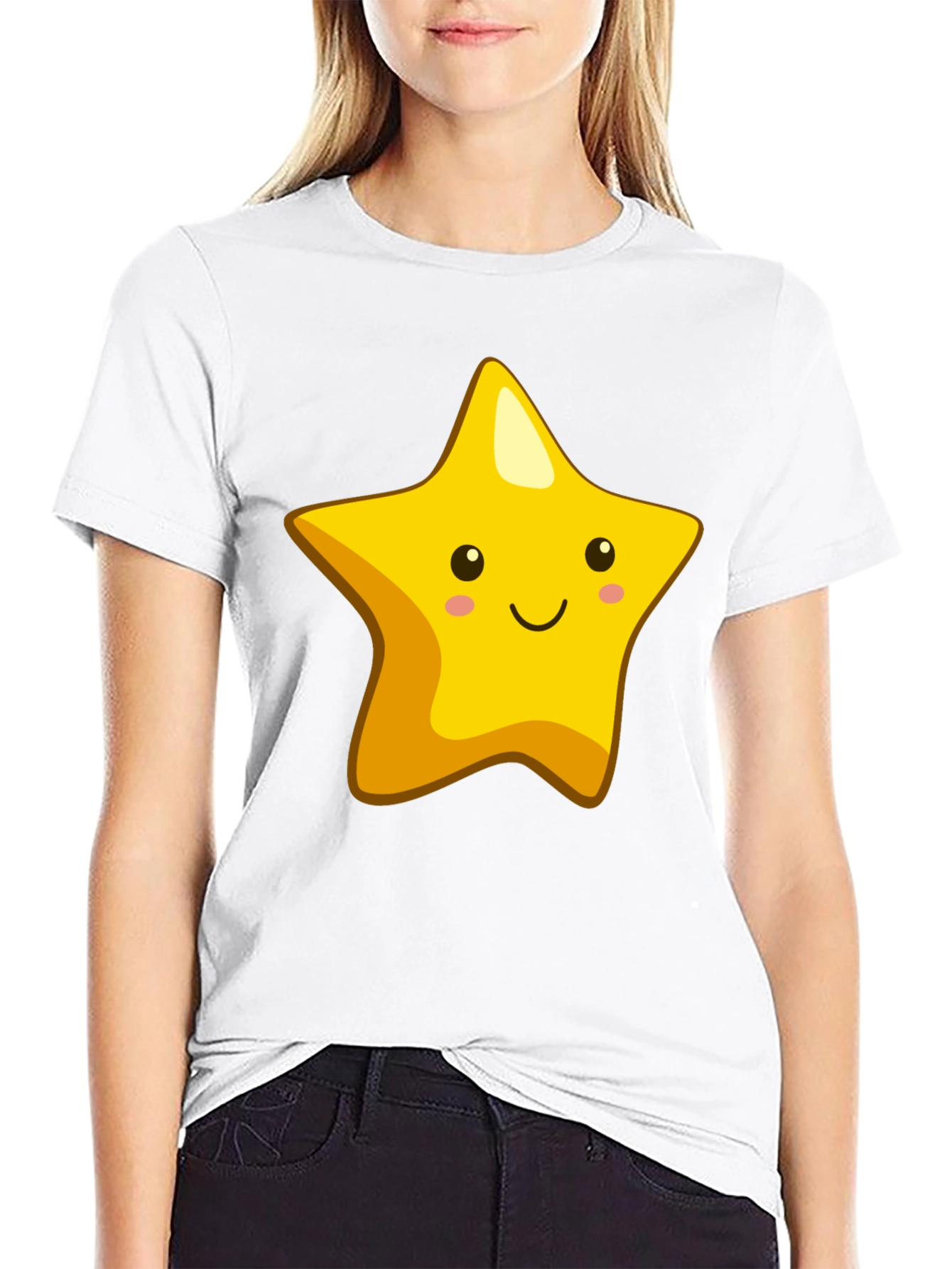 Cute Star Graphic Black T-Shirt