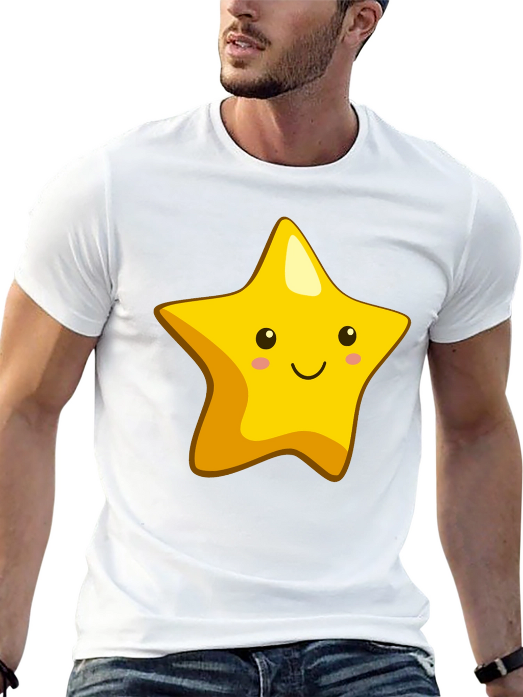 Cute Star Graphic Black T-Shirt
