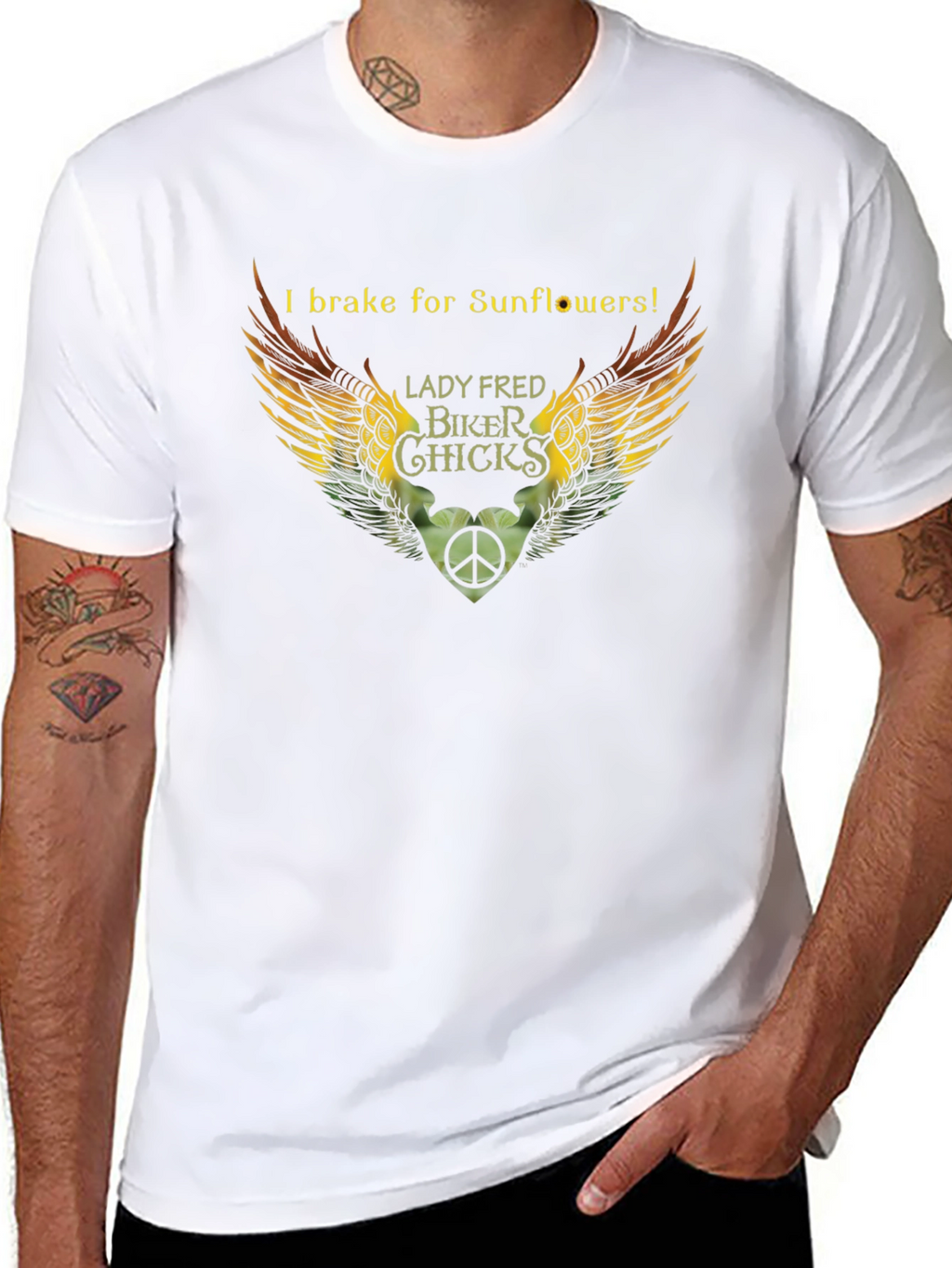 I Brake for Sunflowers Biker T-Shirt