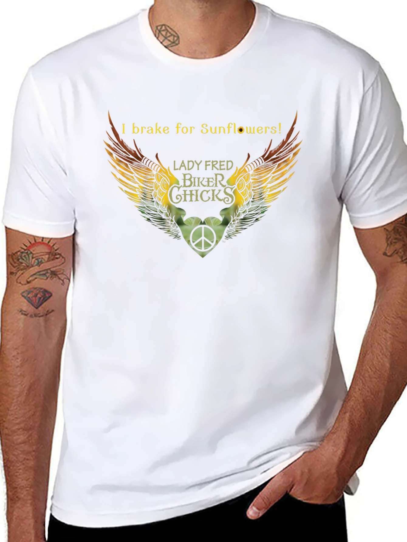 I Brake for Sunflowers Biker T-Shirt
