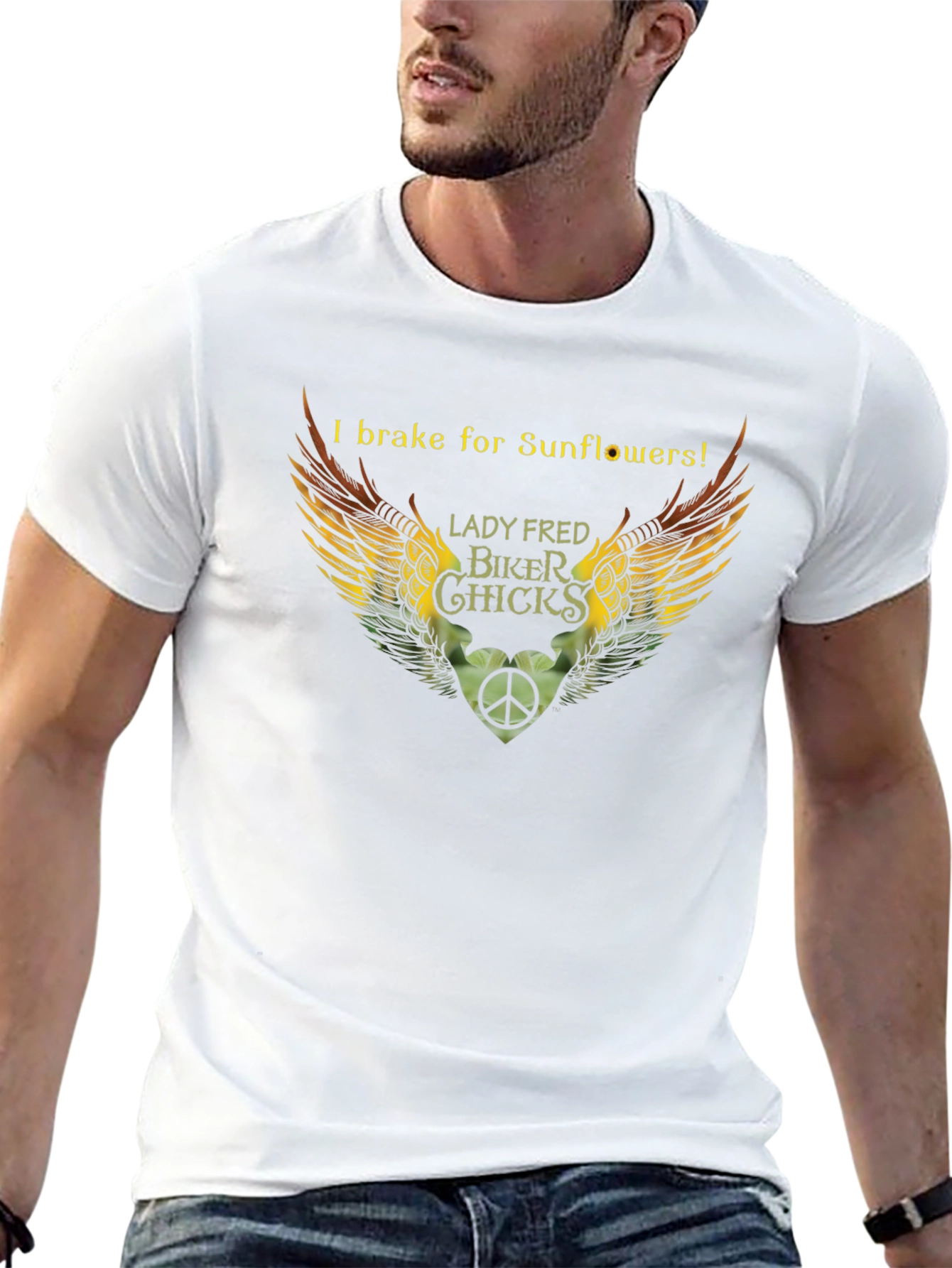 I Brake for Sunflowers Biker T-Shirt