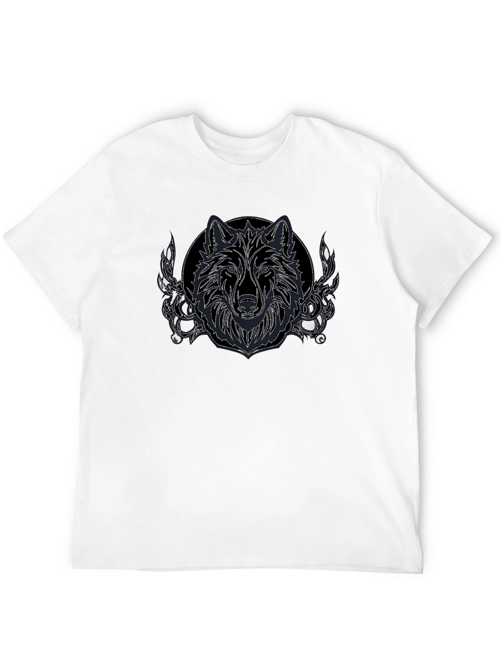Wolf Graphic Print Black T-Shirt