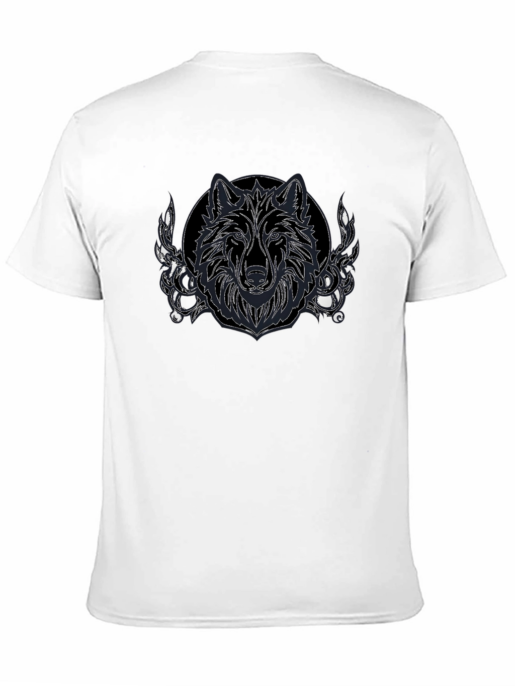 Wolf Graphic Print Black T-Shirt
