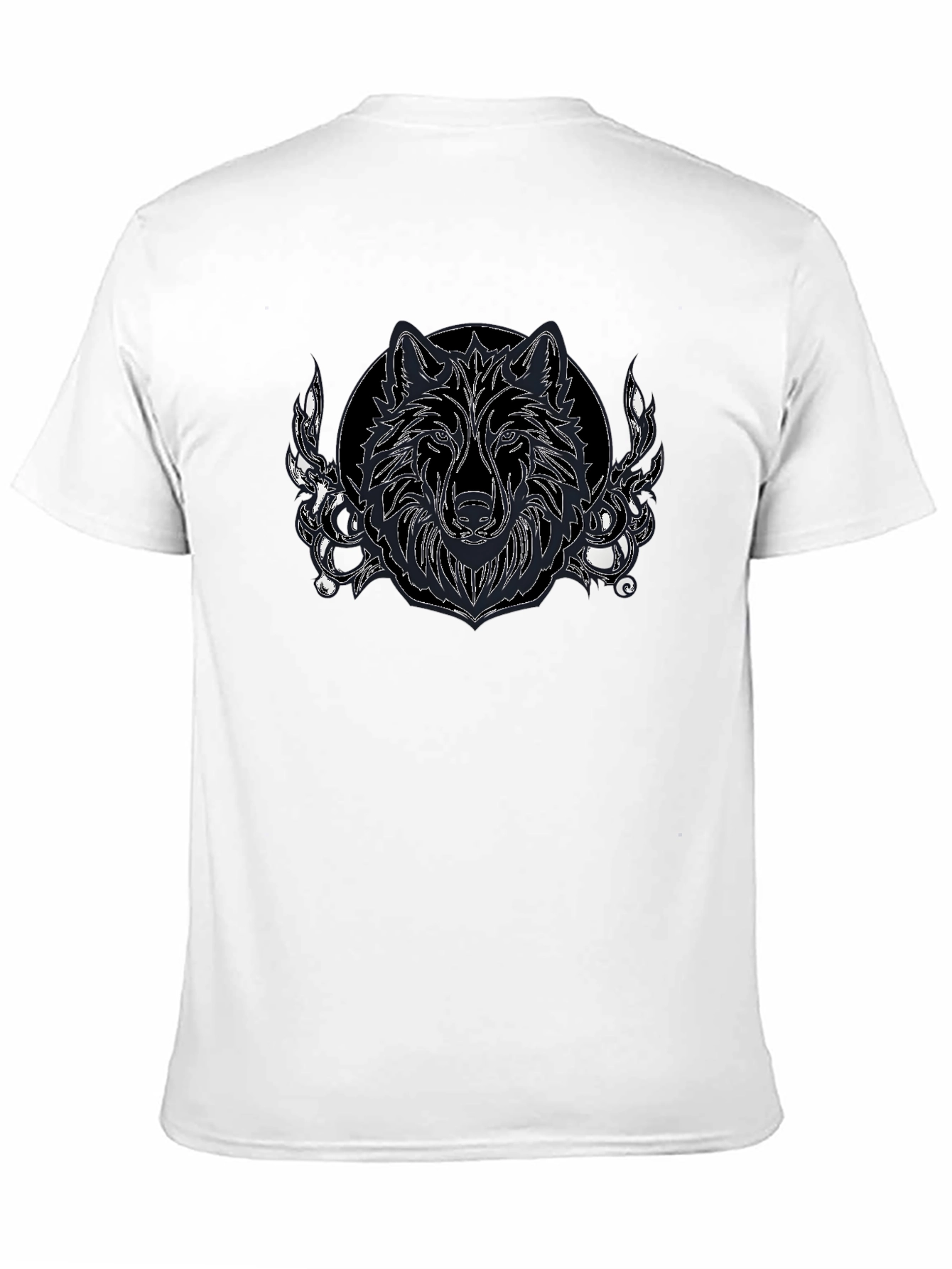 Wolf Graphic Print Black T-Shirt