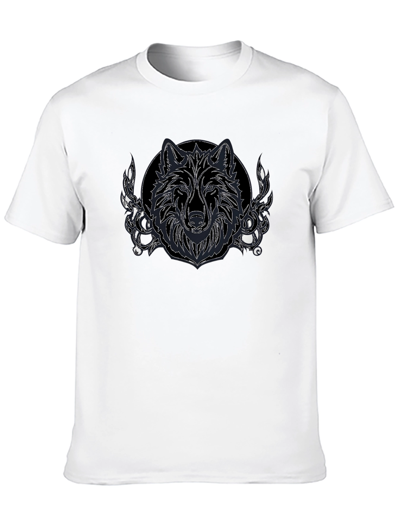 Wolf Graphic Print Black T-Shirt