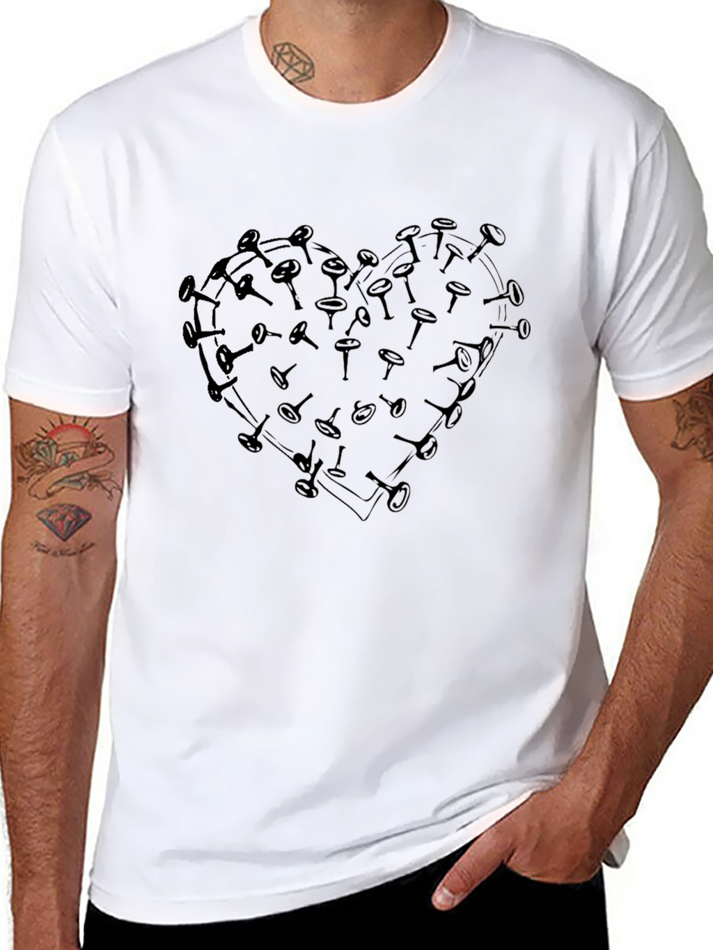 Heart Weights Black Graphic Tee
