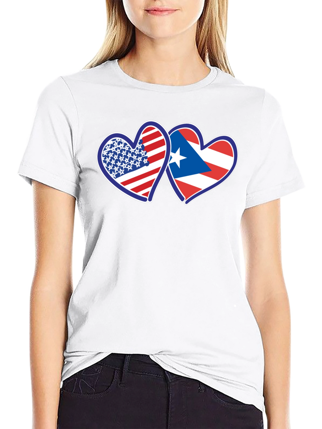 USA Puerto Rico Hearts T-Shirt