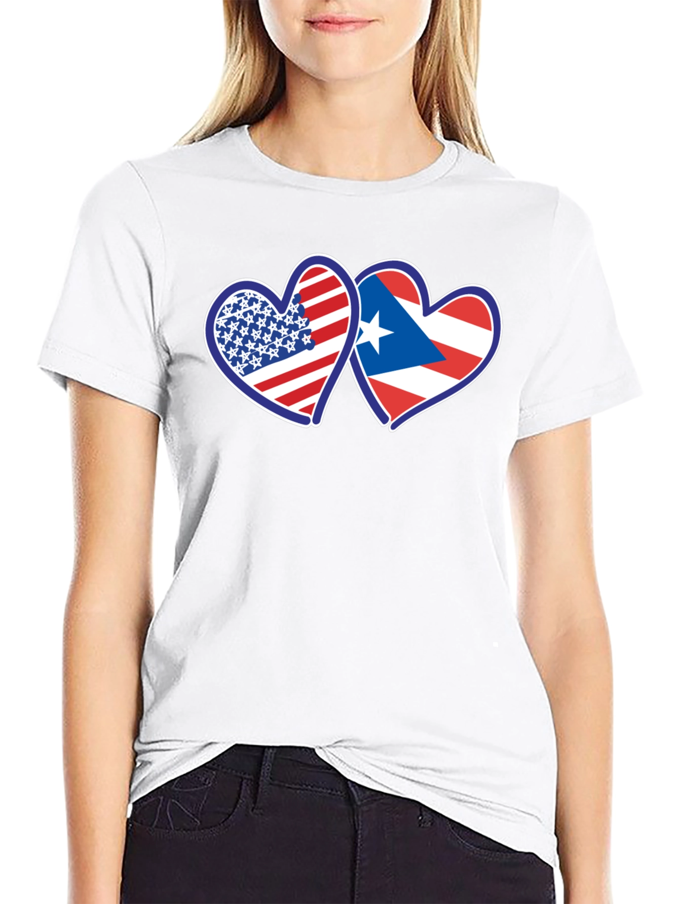 USA Puerto Rico Hearts T-Shirt