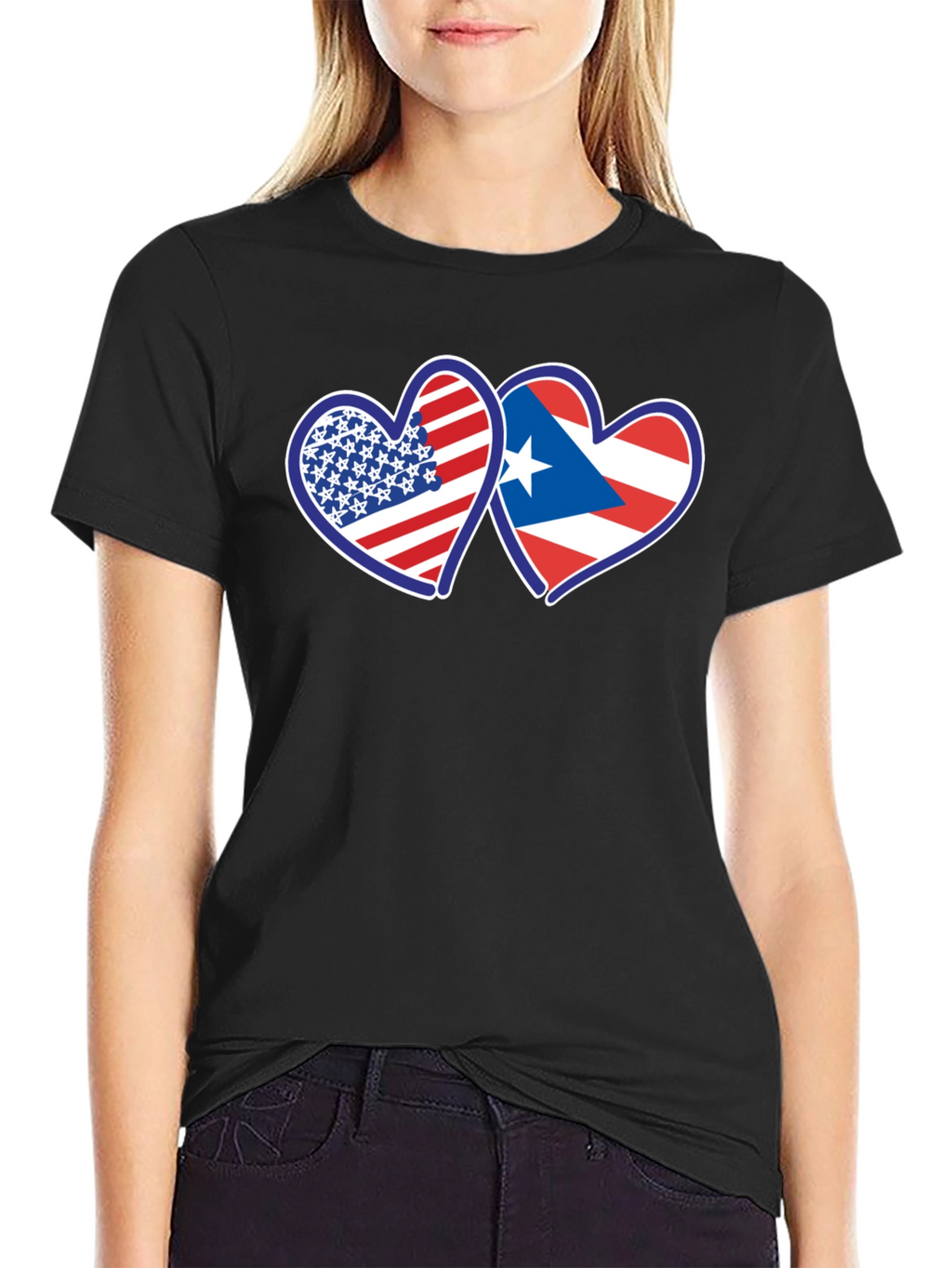 USA Puerto Rico Hearts T-Shirt