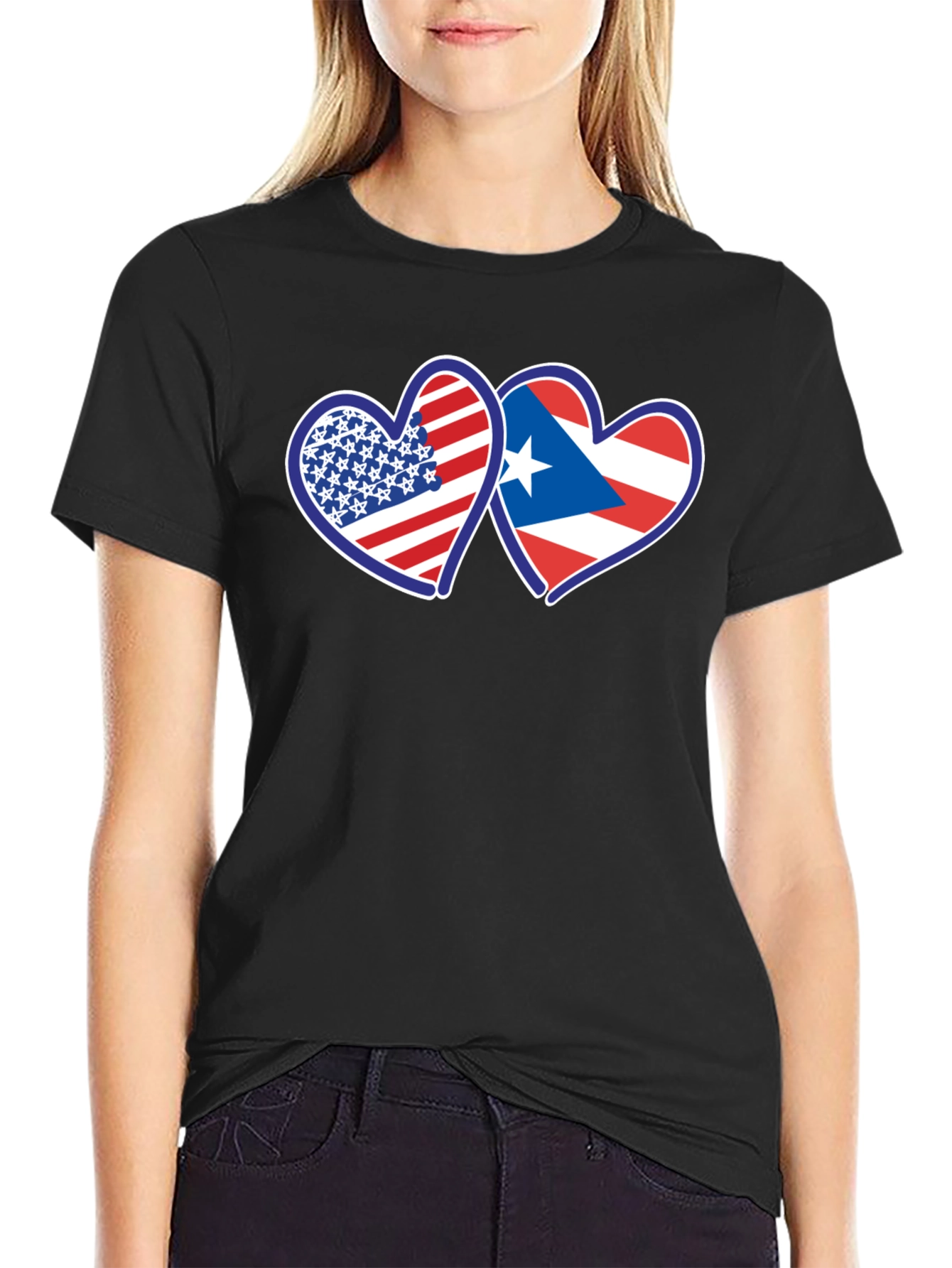 USA Puerto Rico Hearts T-Shirt