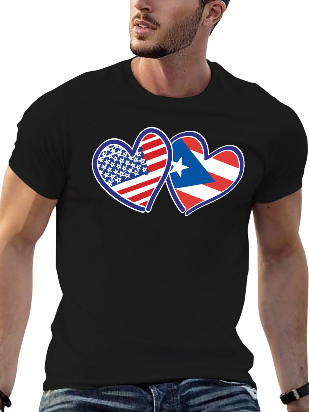 USA Puerto Rico Hearts T-Shirt