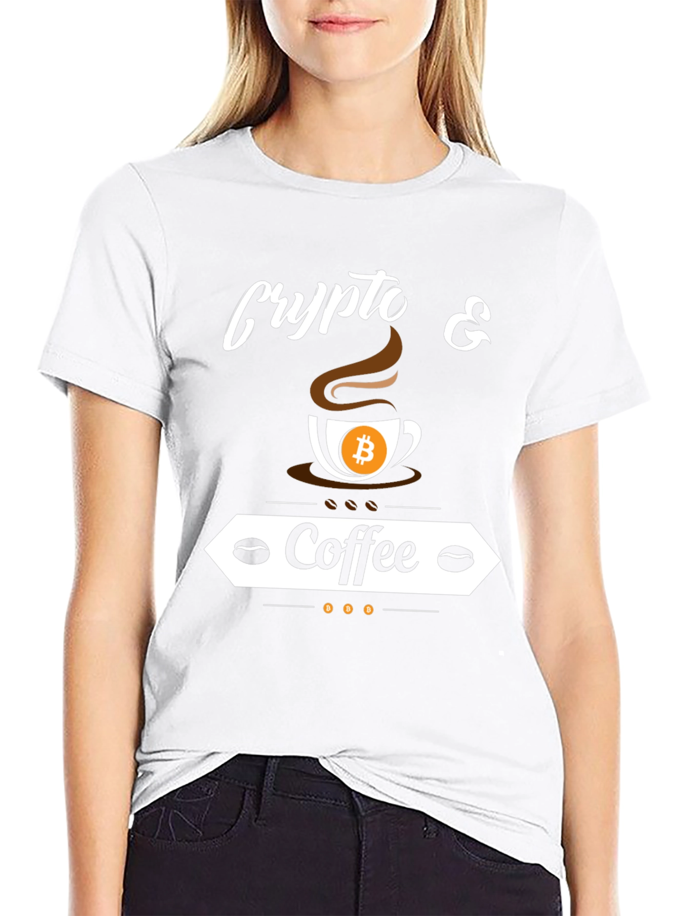 Crypto & Coffee Bitcoin T-Shirt - Black