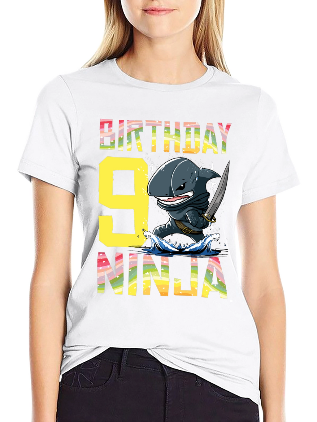 Birthday Ninja Shark 9th T-Shirt