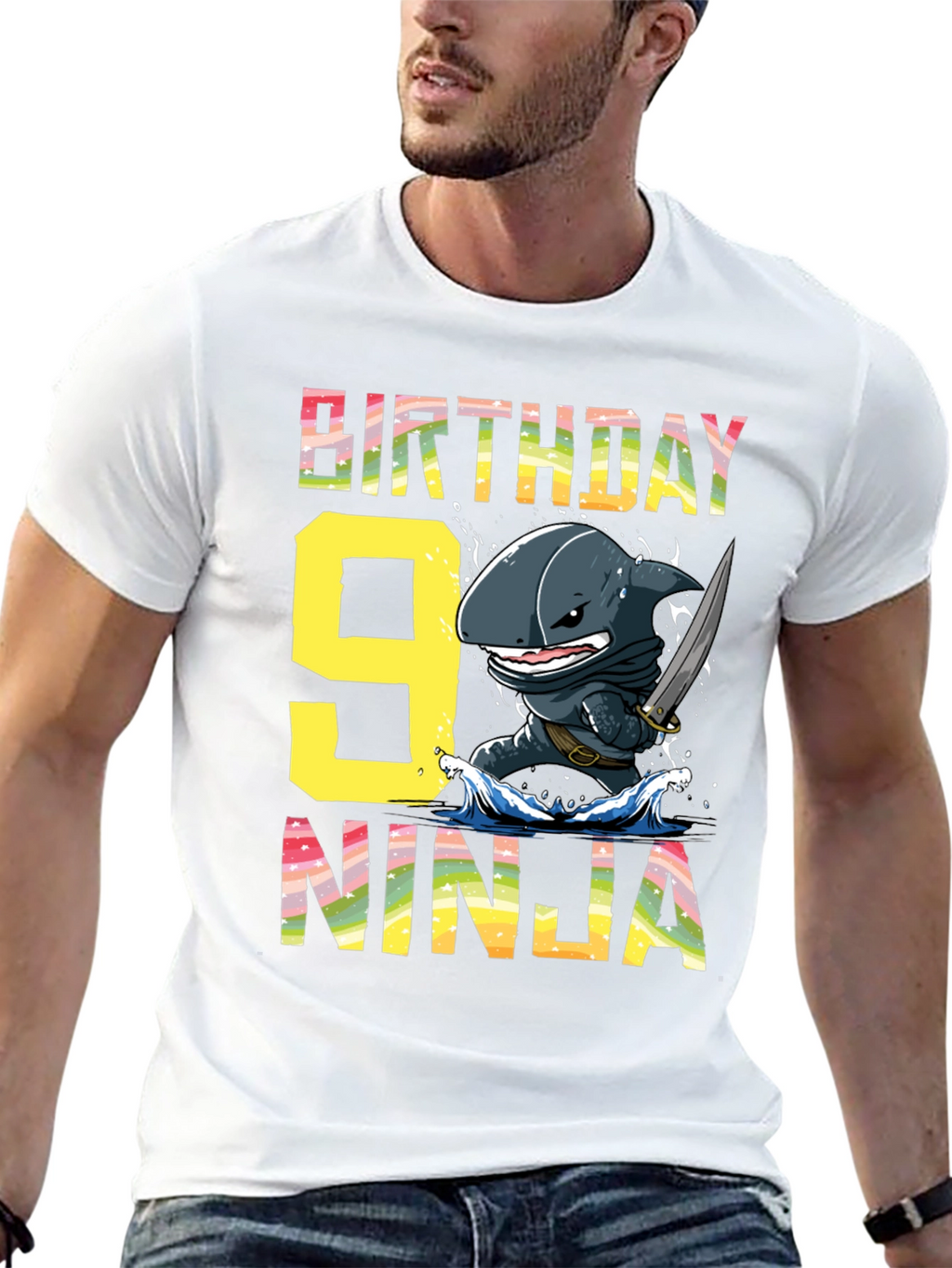 Birthday Ninja Shark 9th T-Shirt