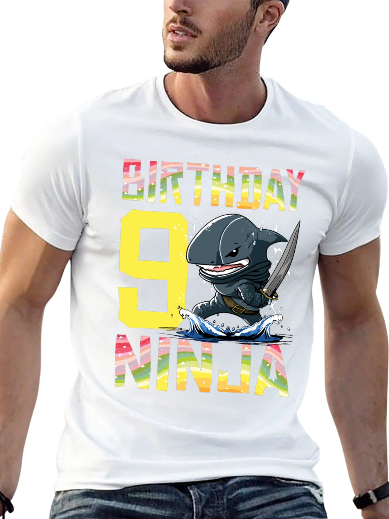Birthday Ninja Shark 9th T-Shirt