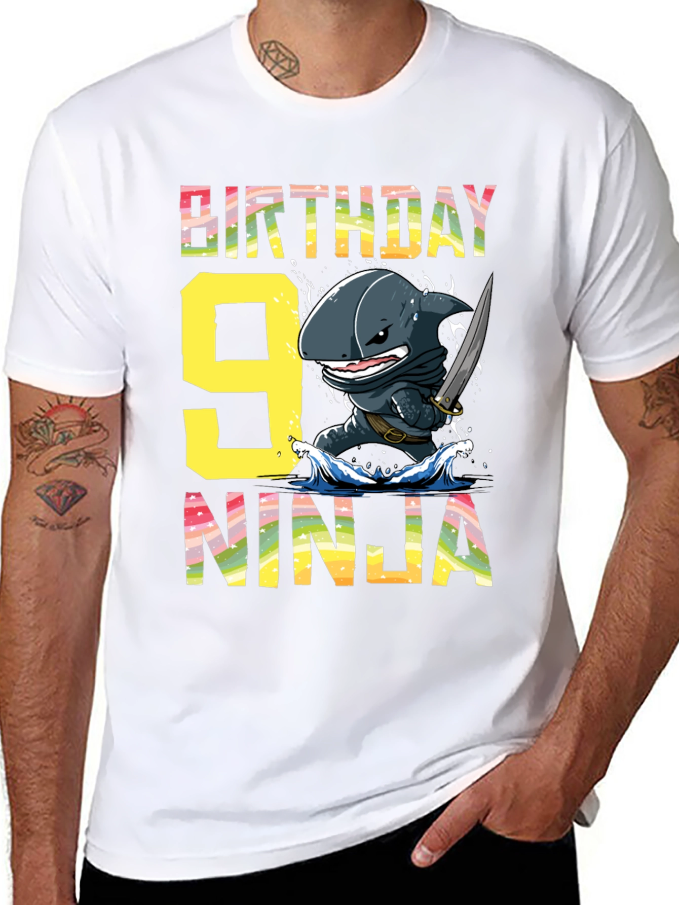 Birthday Ninja Shark 9th T-Shirt