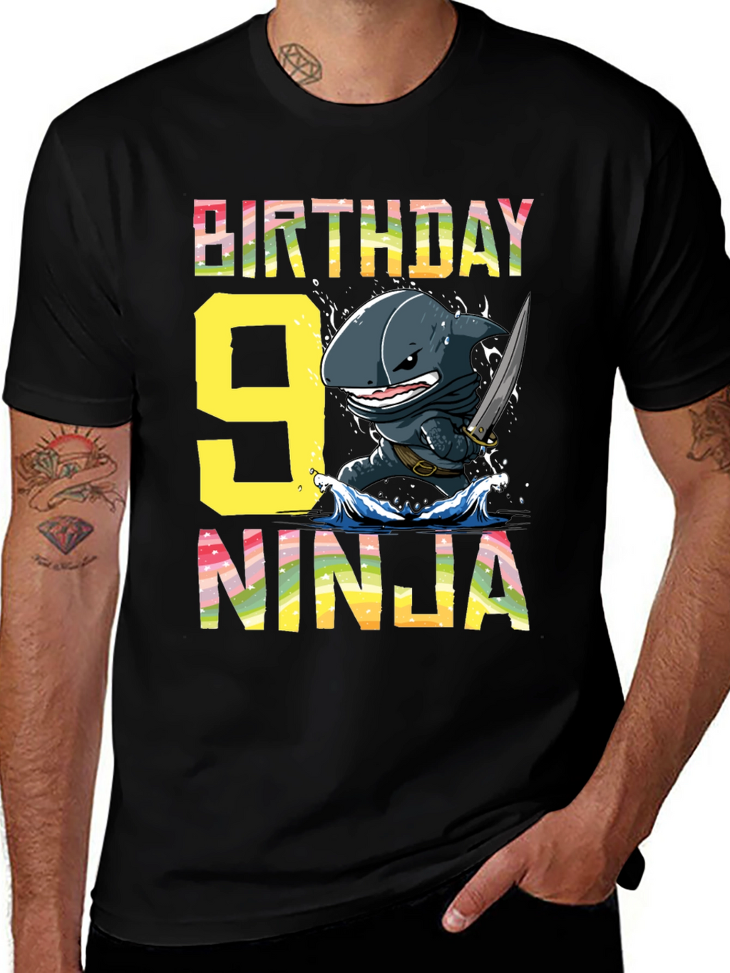 Birthday Ninja Shark 9th T-Shirt