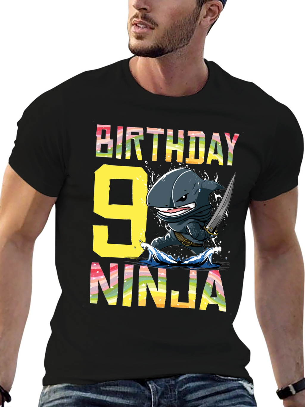 Birthday Ninja Shark 9th T-Shirt