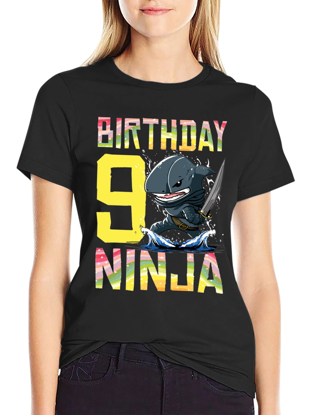 Birthday Ninja Shark 9th T-Shirt