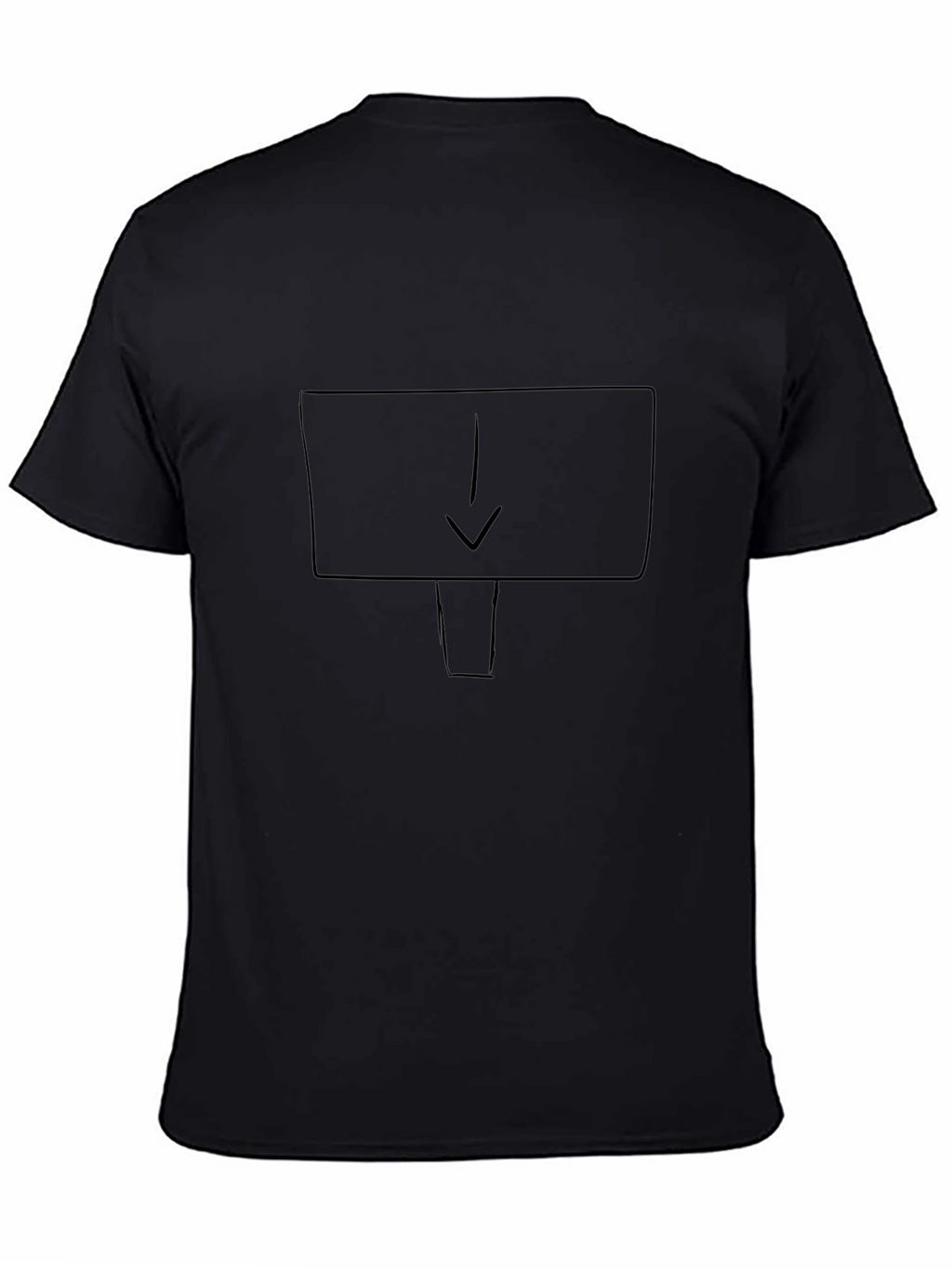 Mens Black Graphic T-Shirt - Down Arrow Design