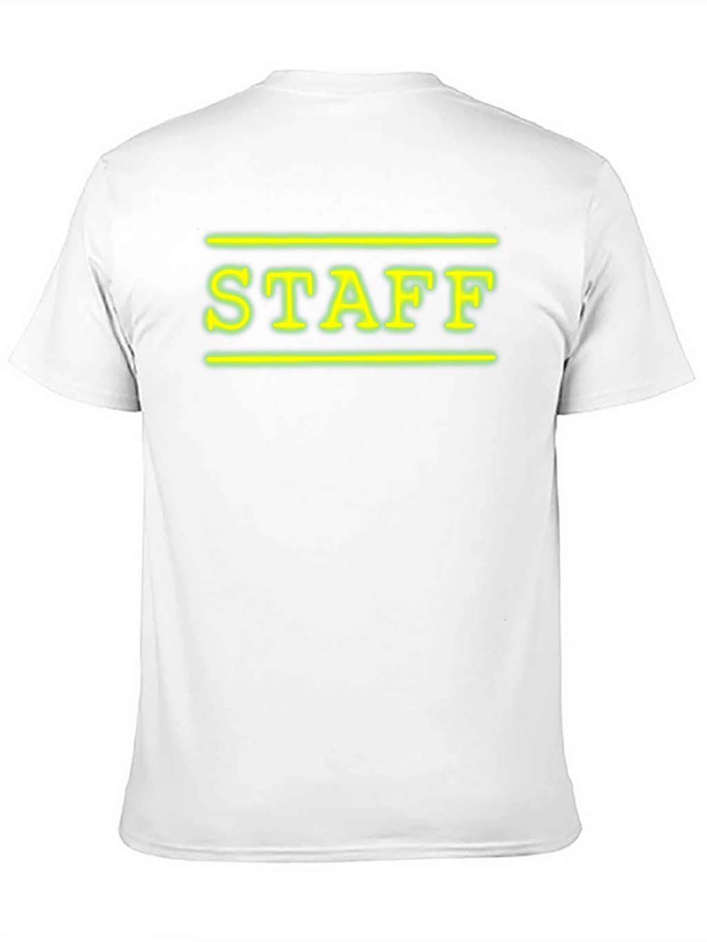 Neon STAFF Graphic T-Shirt - Black Crew Neck