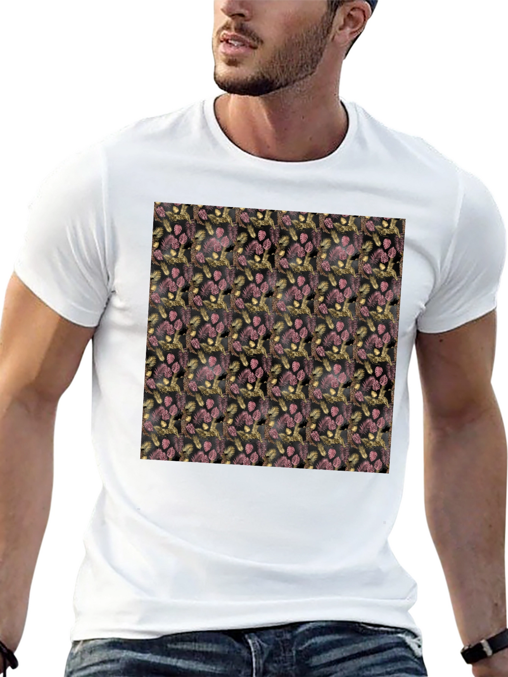 Patterned Black T-Shirt