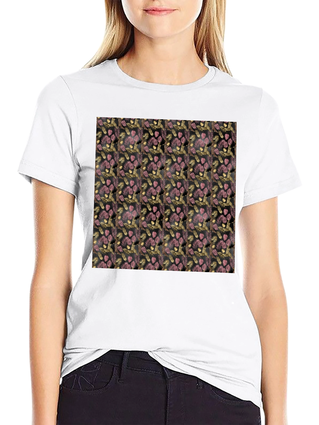 Patterned Black T-Shirt