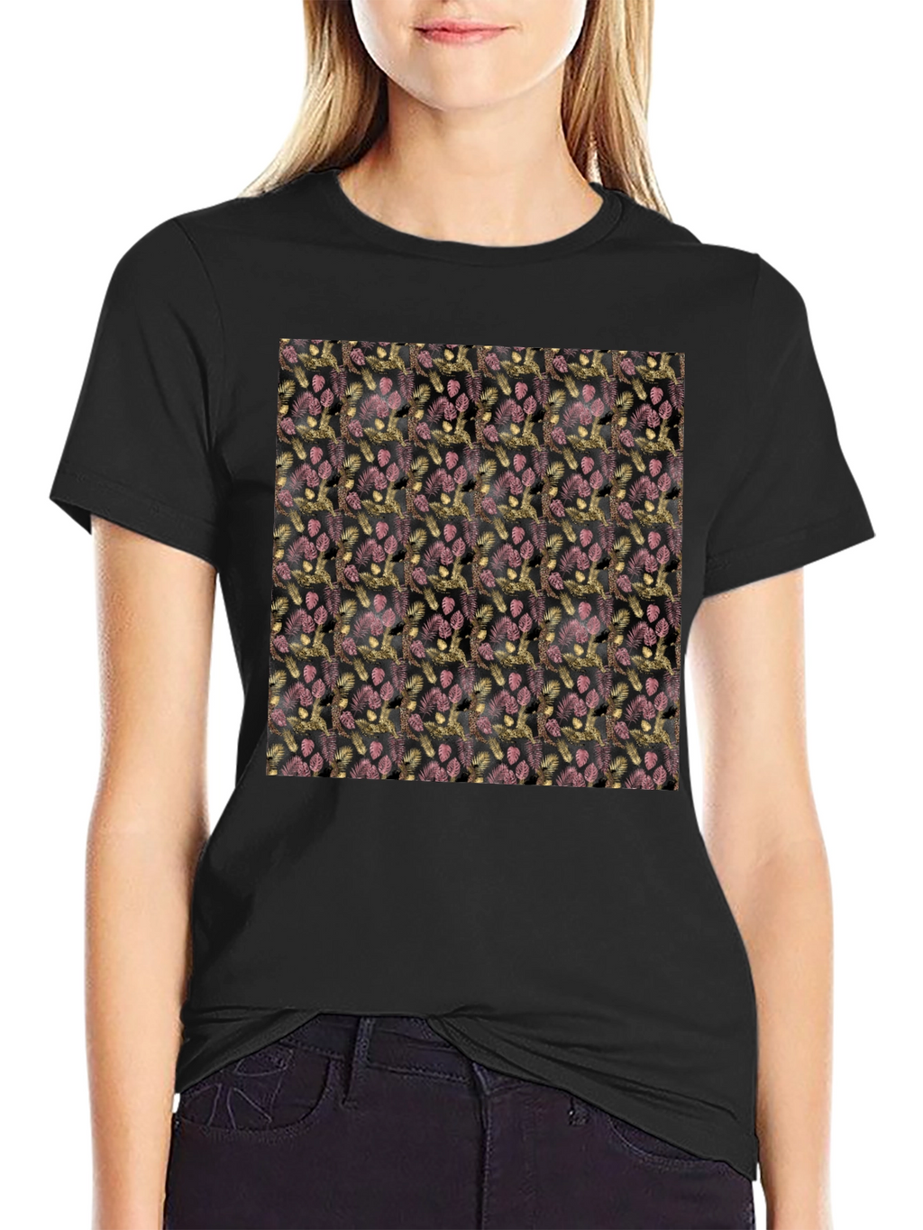 Patterned Black T-Shirt