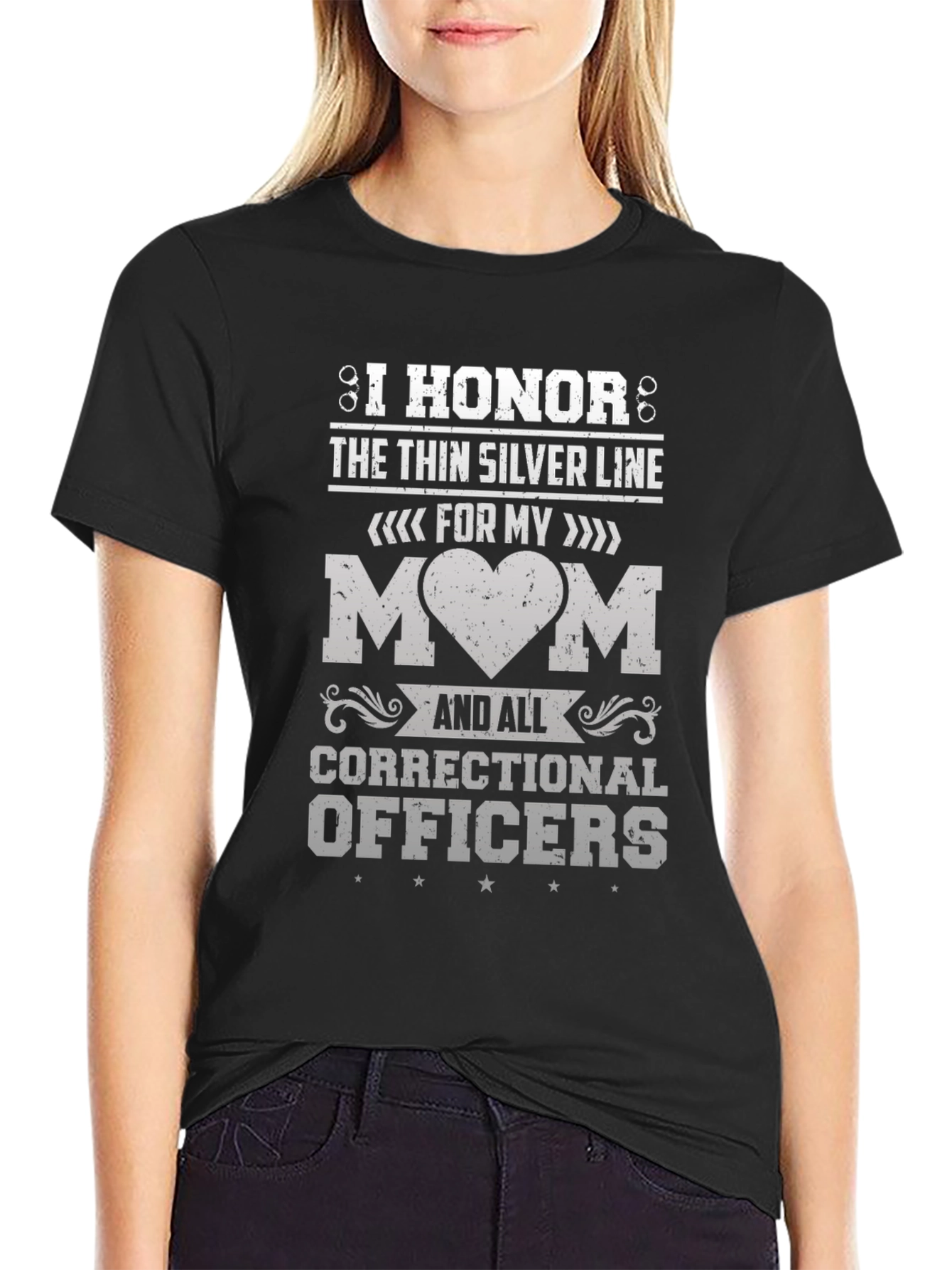 I Honor the Thin Silver Line Correctional Officer T-Shirt