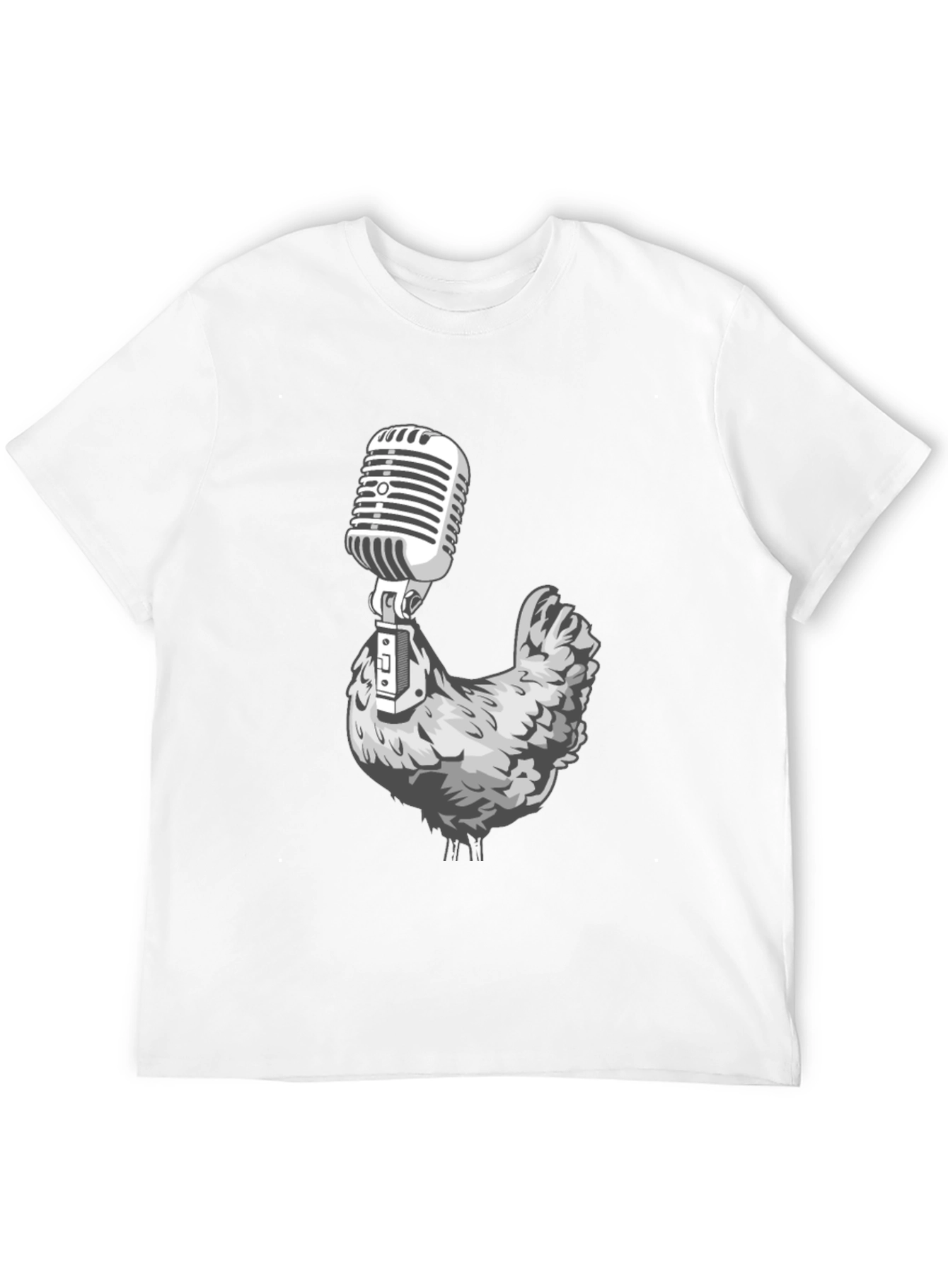 Chicken Microphone Graphic Tee - Black T-Shirt