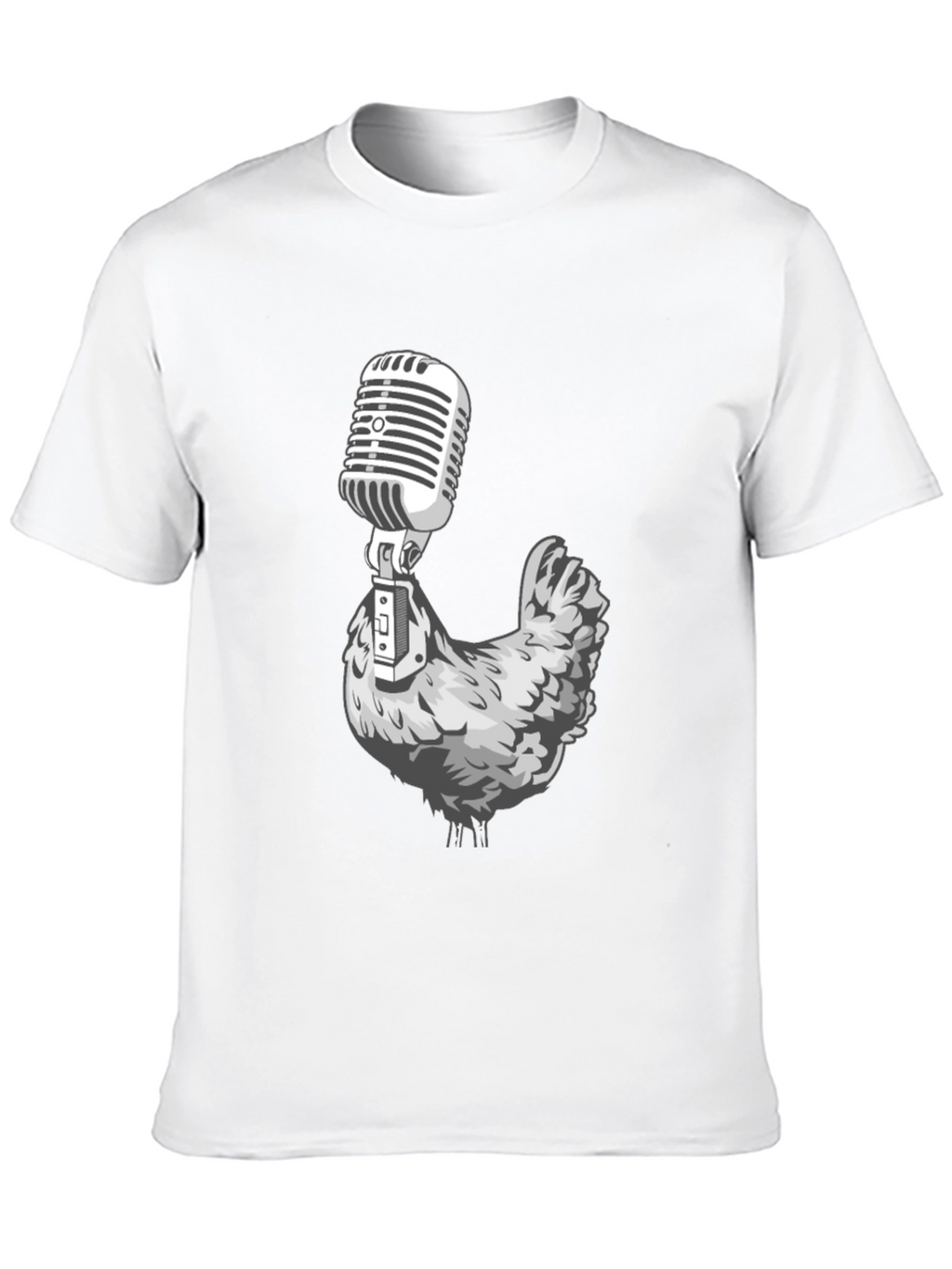Chicken Microphone Graphic Tee - Black T-Shirt