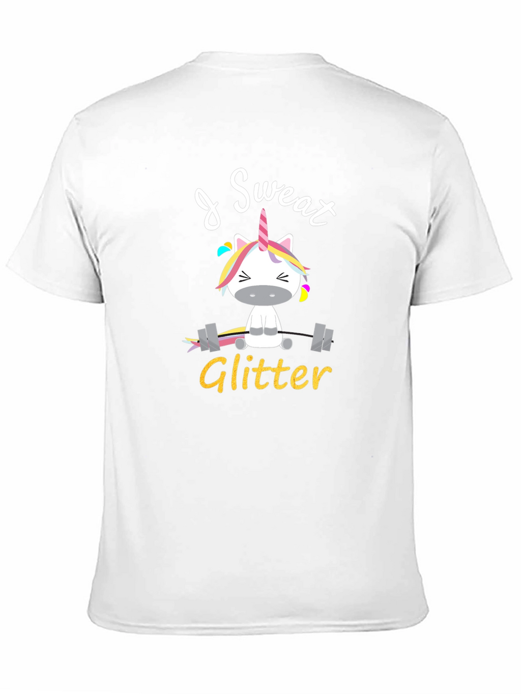 I Sweat Glitter Unicorn Graphic T-Shirt