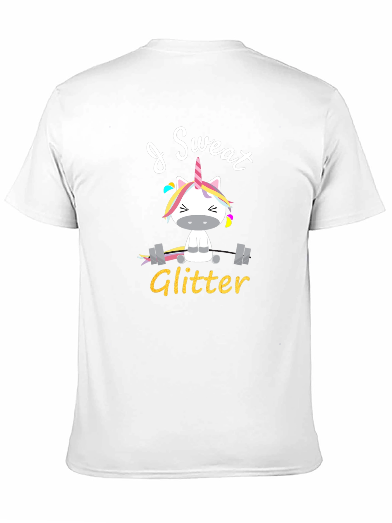 I Sweat Glitter Unicorn Graphic T-Shirt