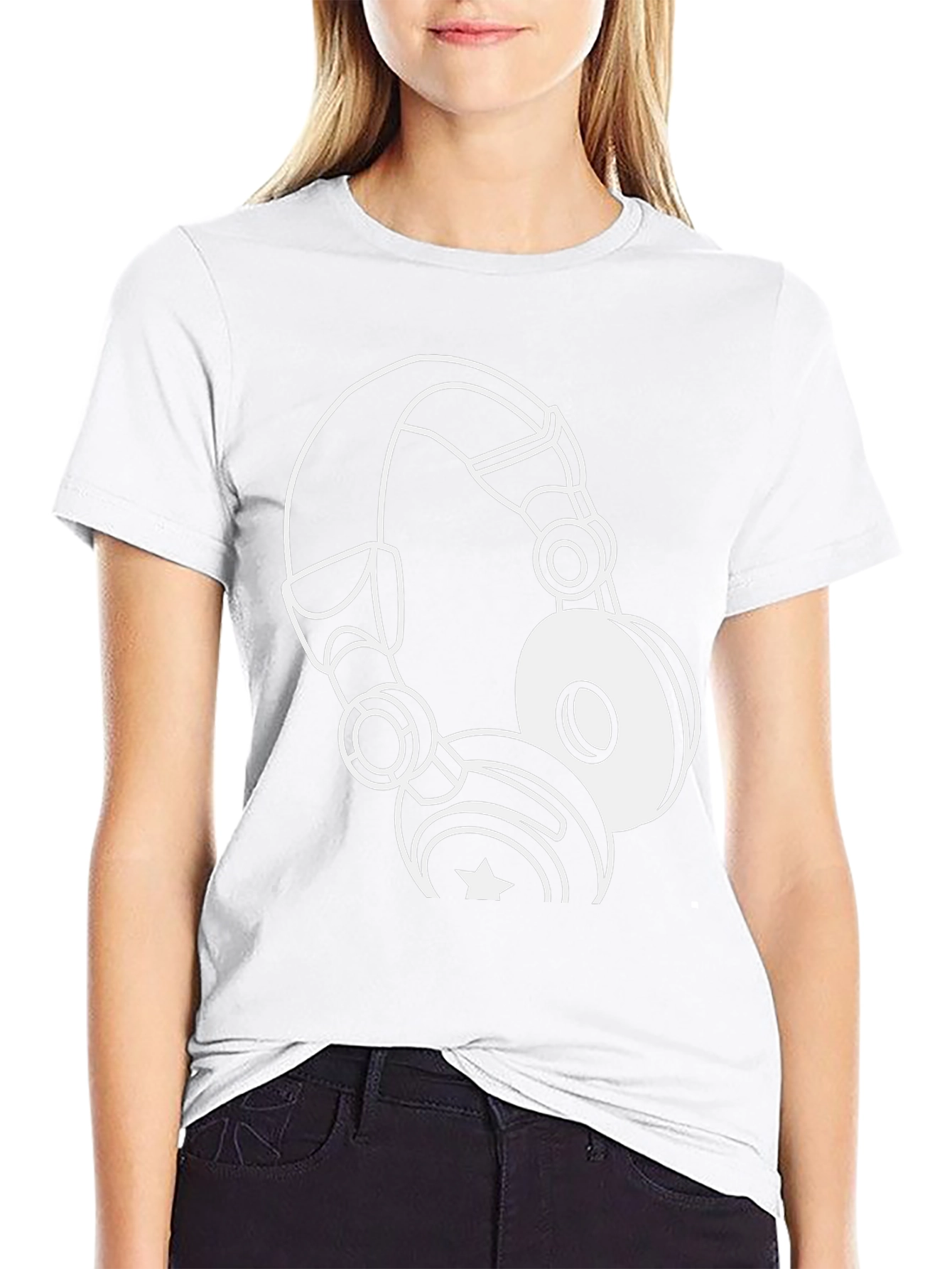 Cool Black T-Shirt with Headphones Graphic