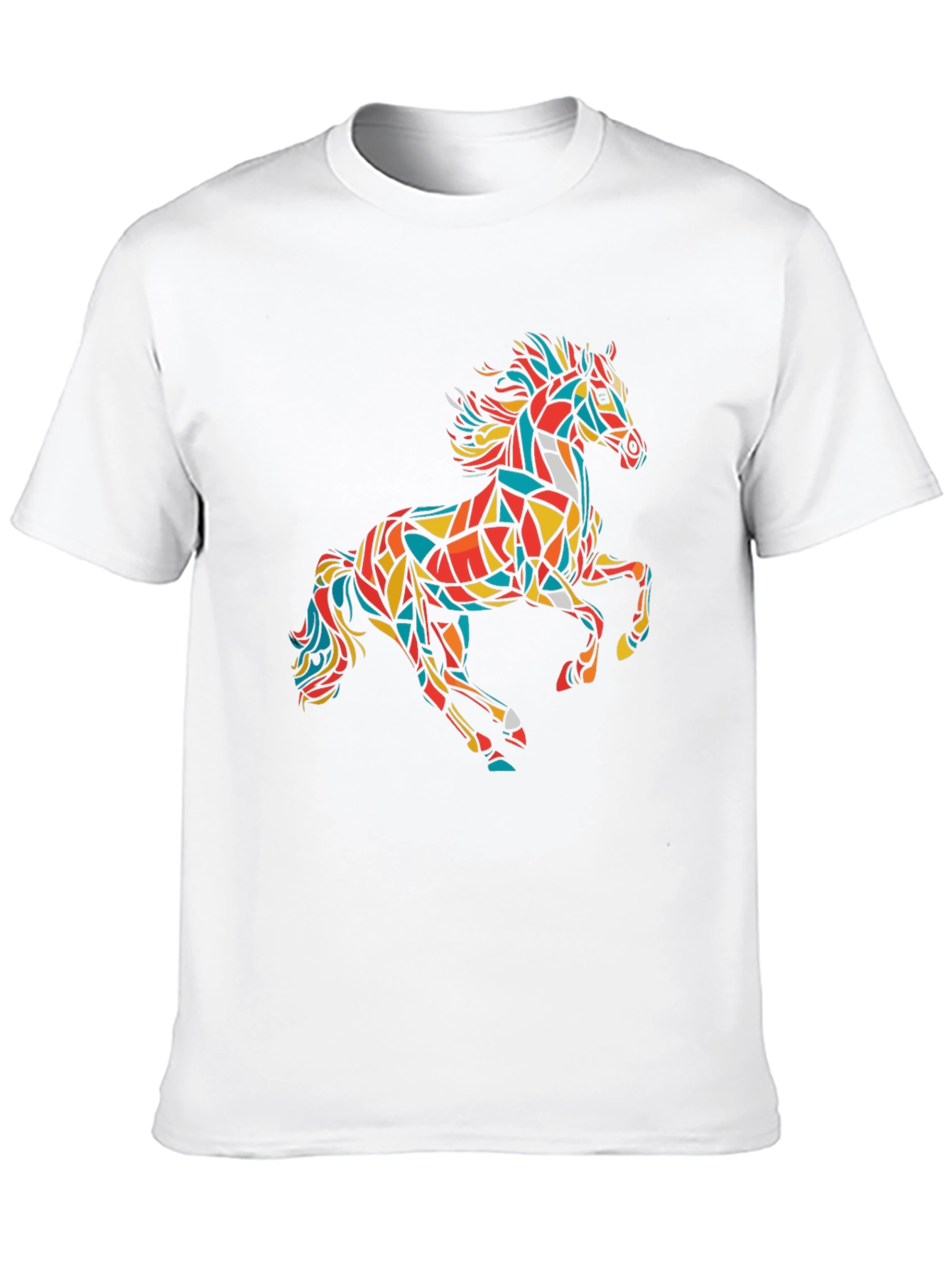 Geometric Horse Graphic Tee - Modern Art T-Shirt